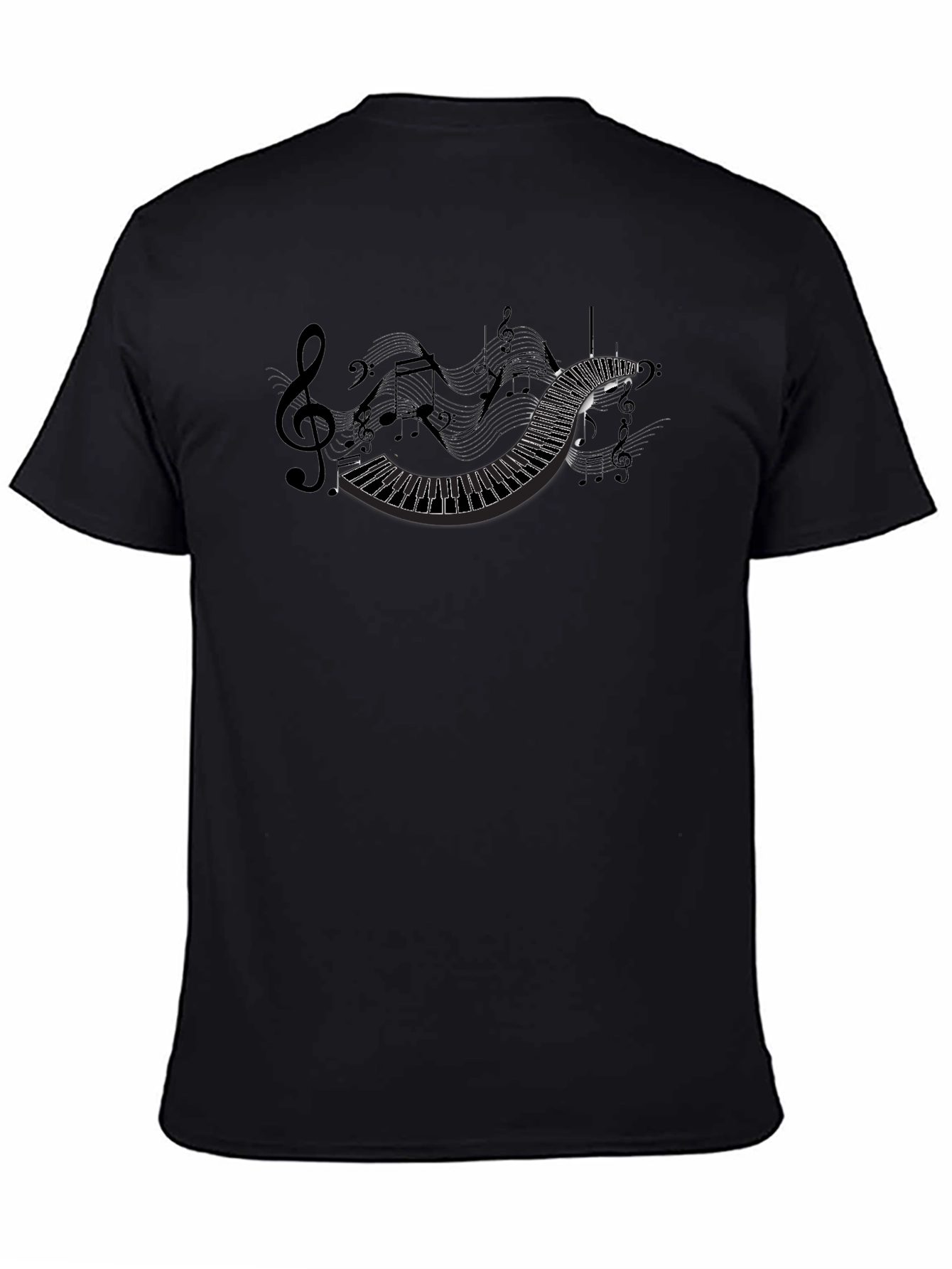 Musical Notes Piano Keys Graphic Tee