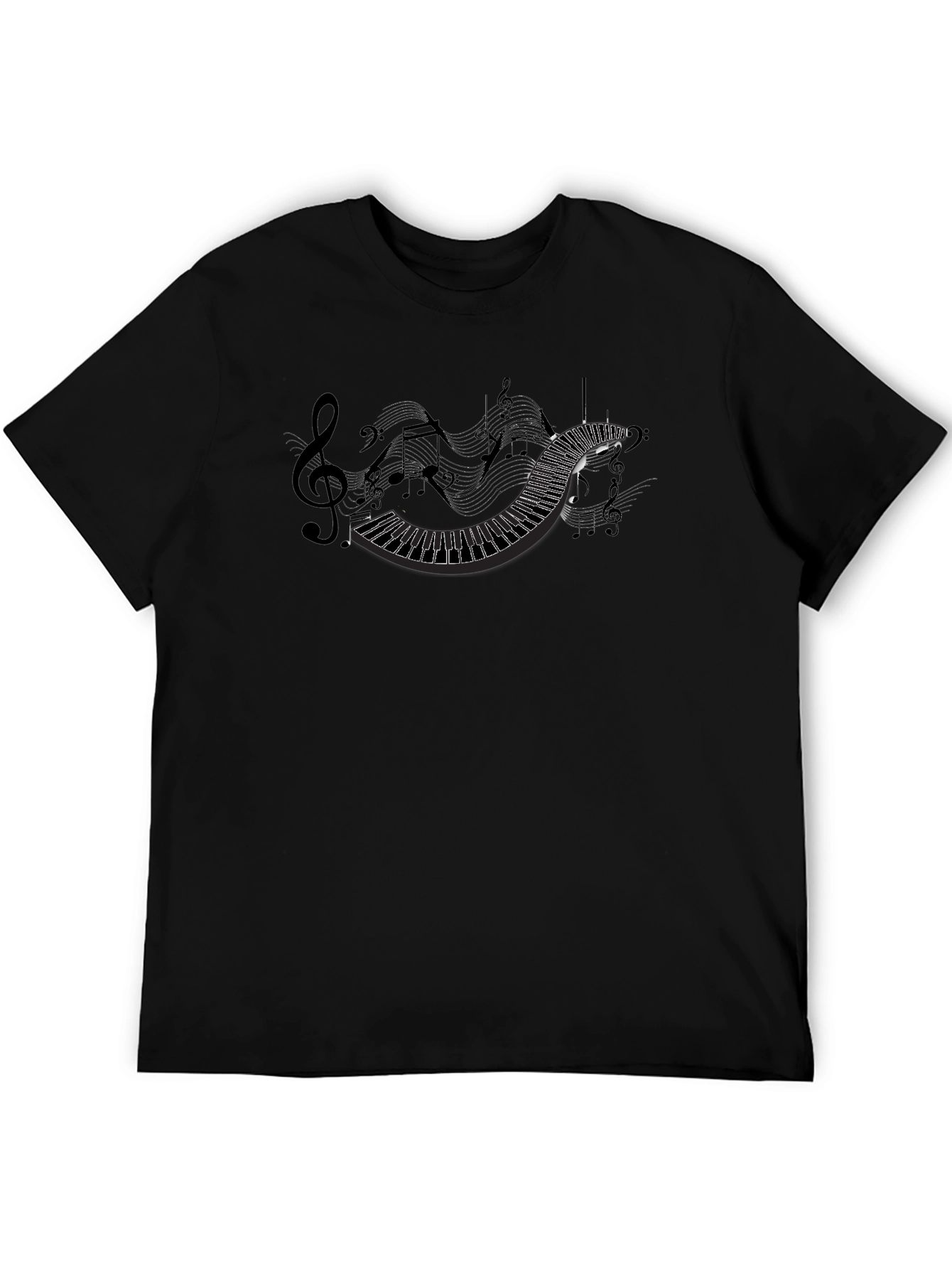 Musical Notes Piano Keys Graphic Tee