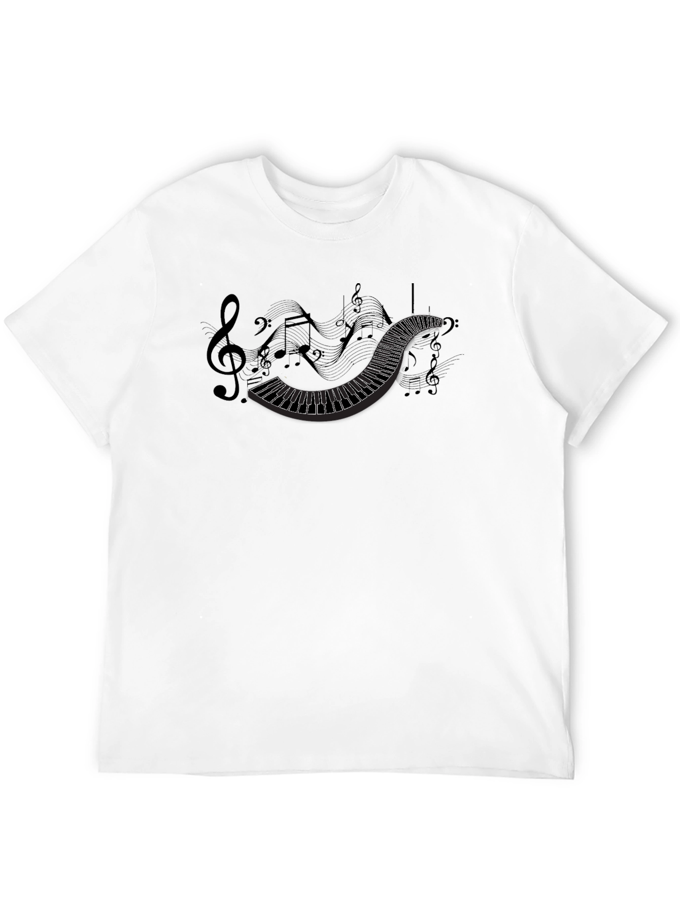 Musical Notes Piano Keys Graphic Tee