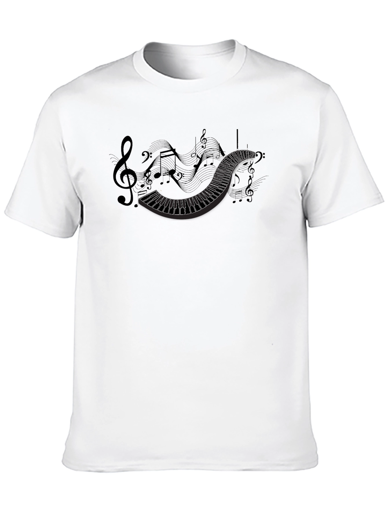 Musical Notes Piano Keys Graphic Tee