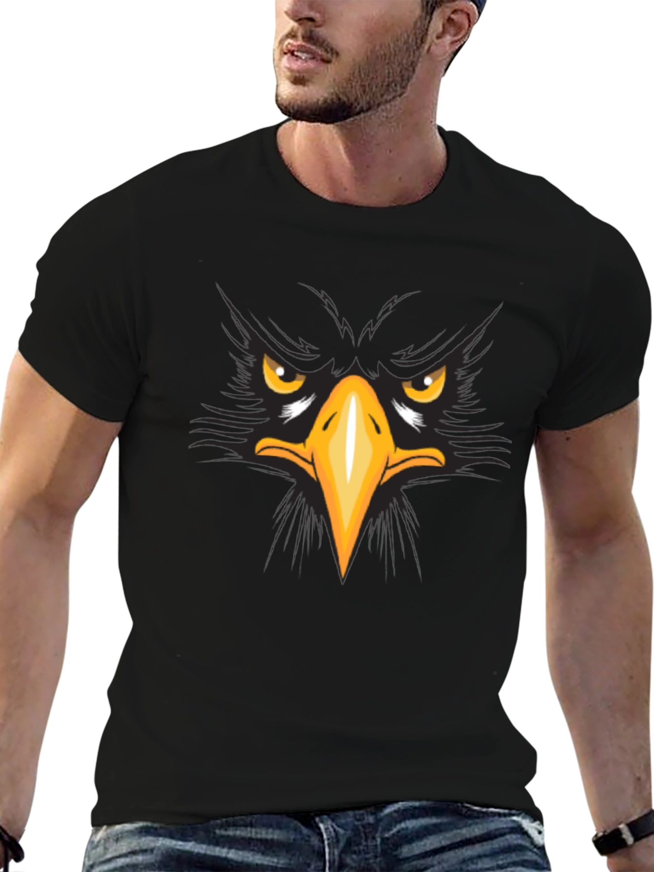 Mens Eagle Graphic Black T-Shirt