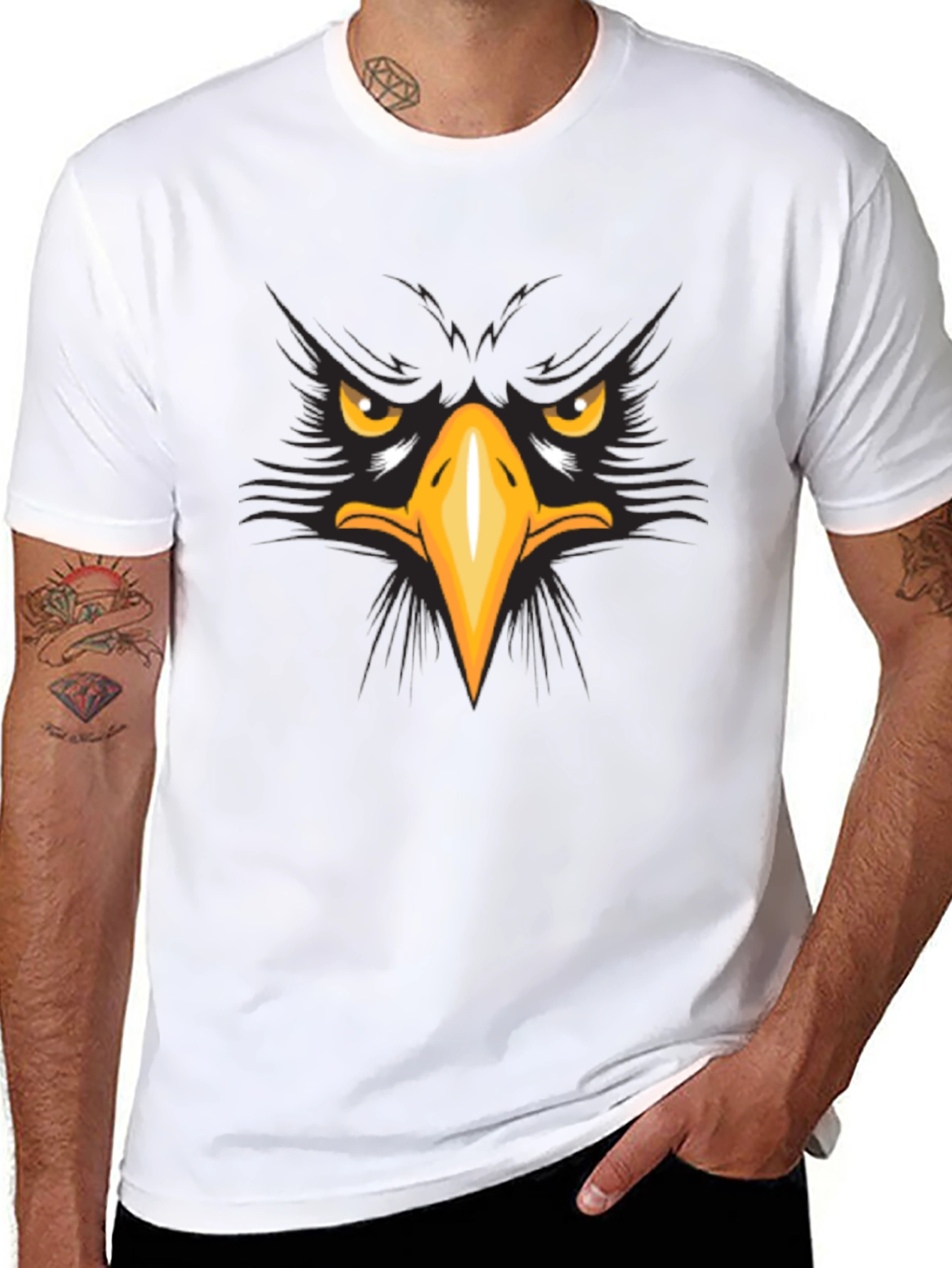 Mens Eagle Graphic Black T-Shirt