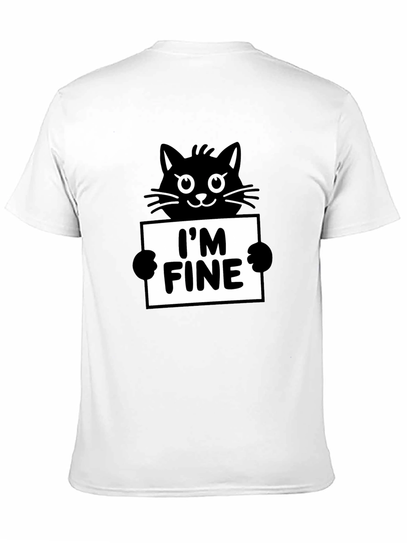 Im Fine Cat Graphic Tee - Black Cotton T-Shirt
