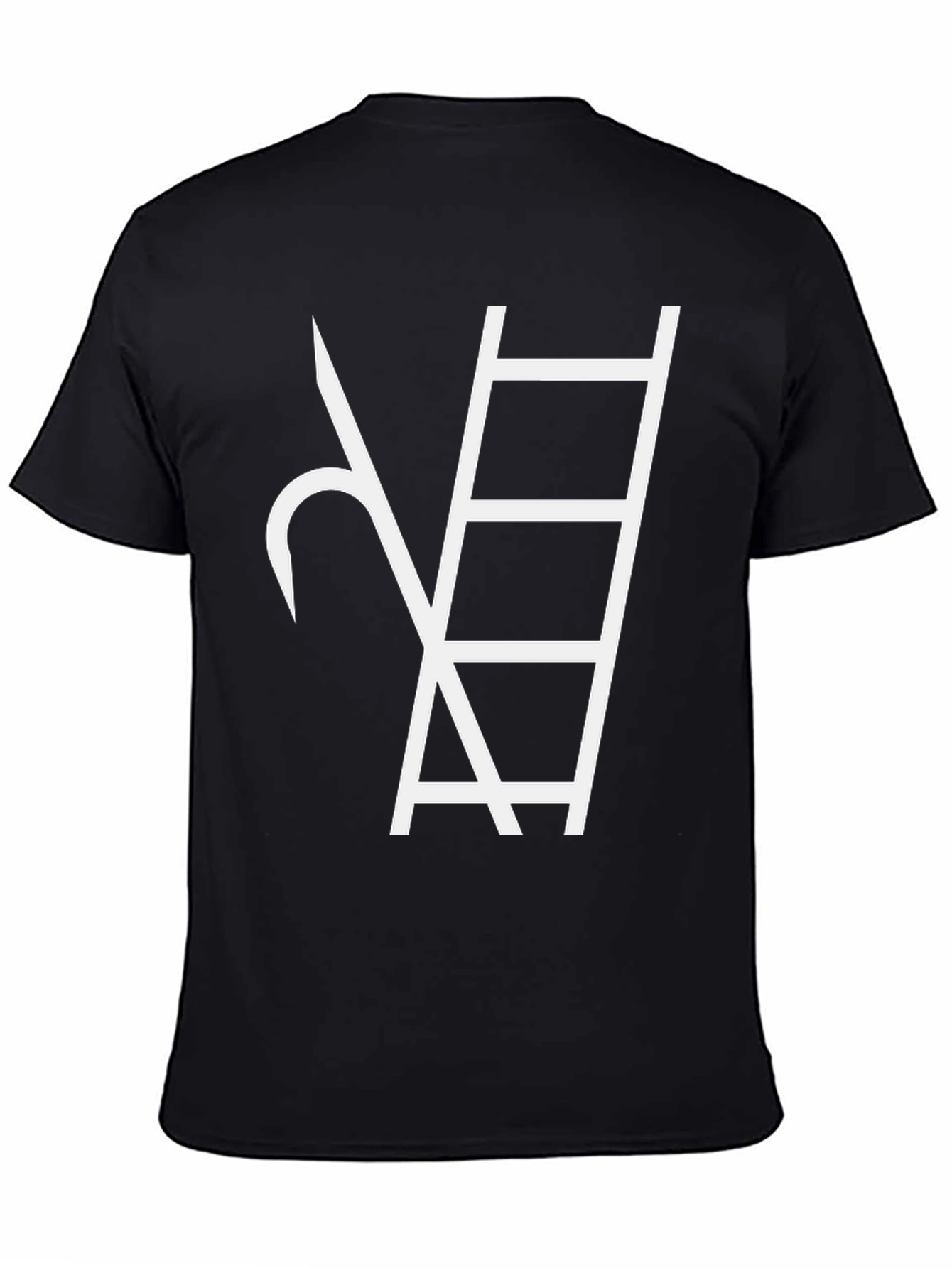 Abstract Ladder Graphic Tee - Black