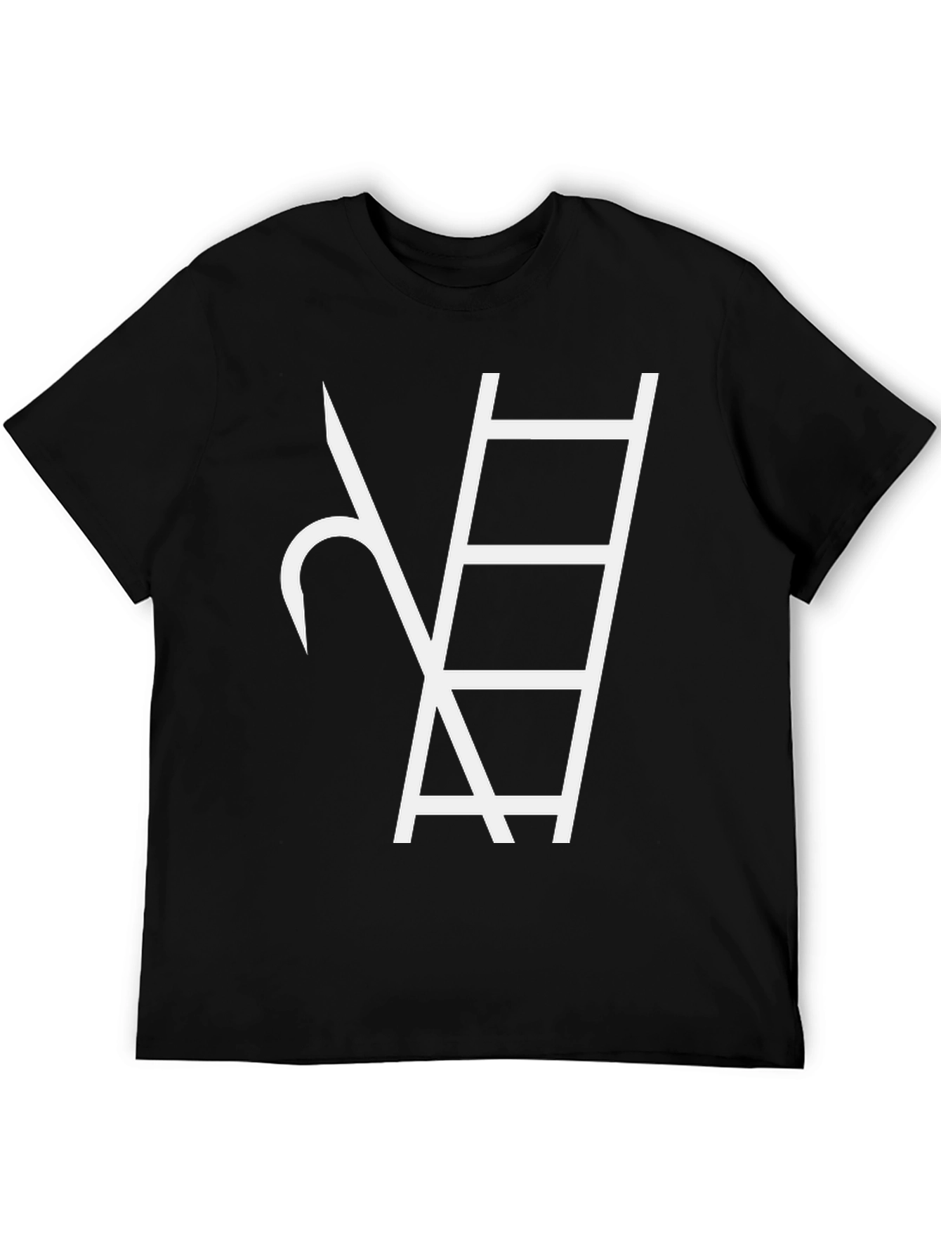 Abstract Ladder Graphic Tee - Black