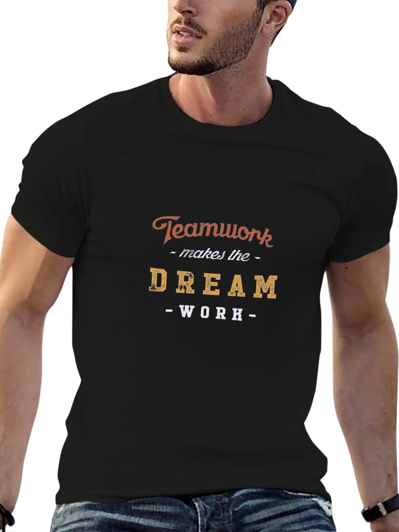 Teamwork Dream Work Graphic T-Shirt