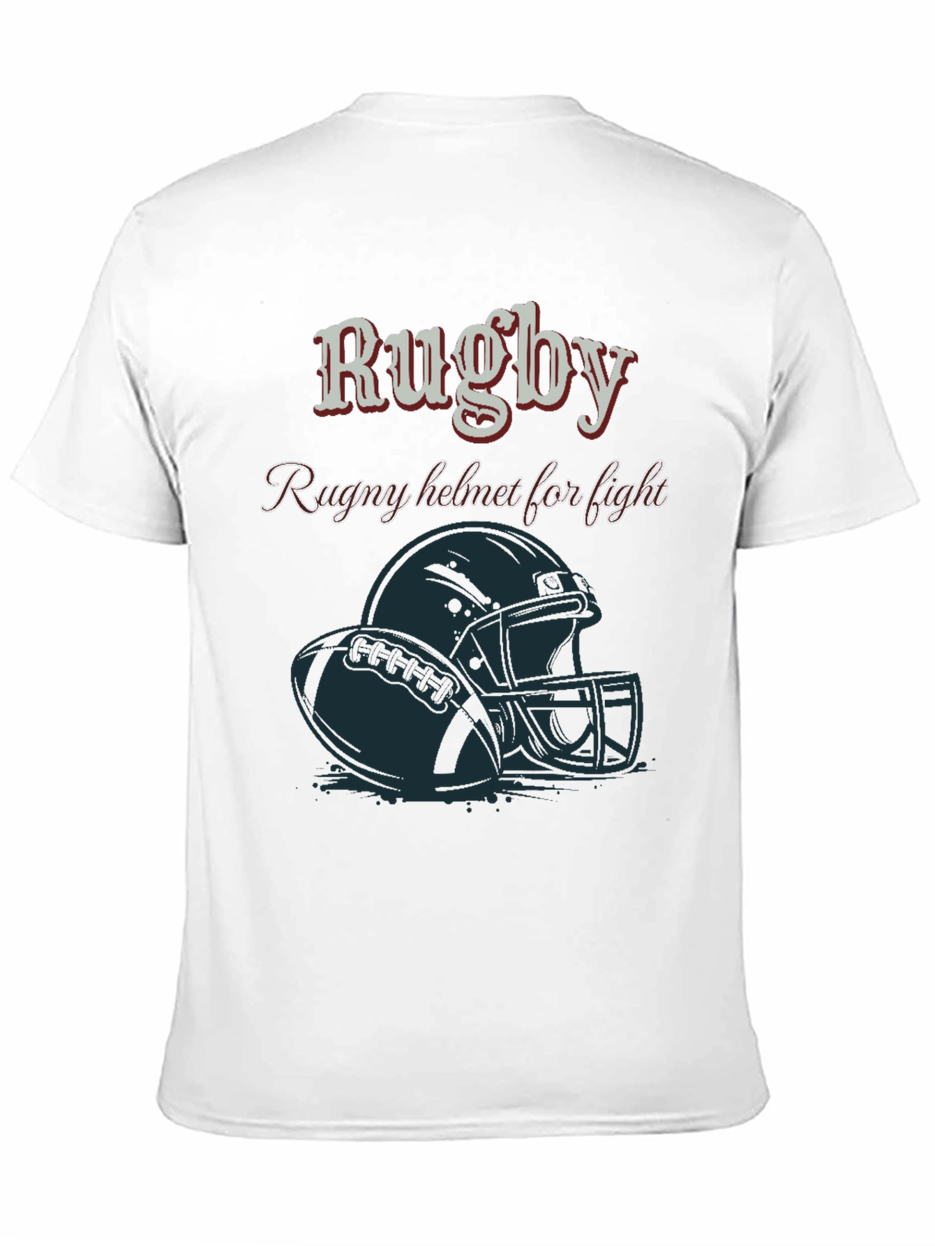 Rugby Helmet T-Shirt - Fight Design