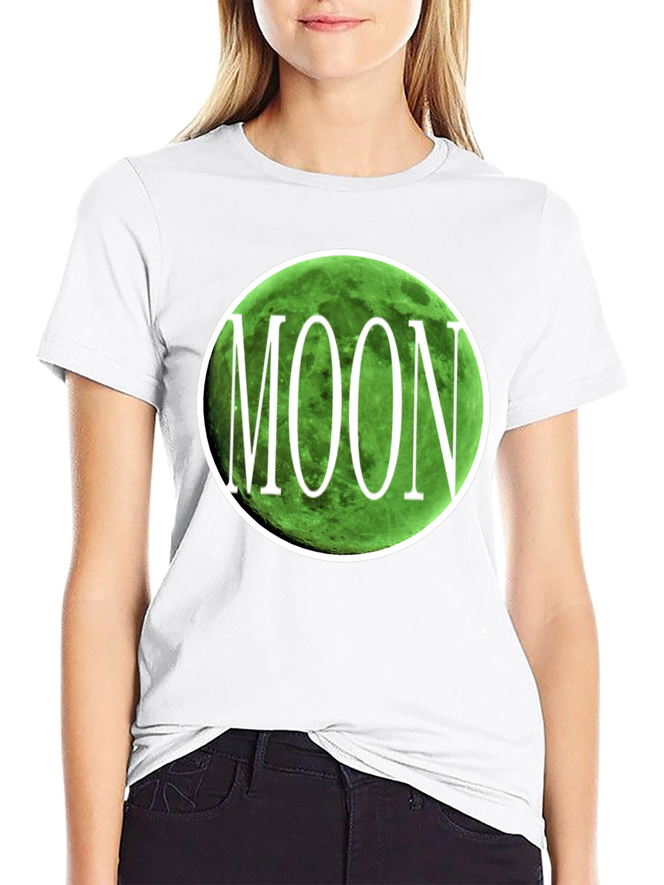 Green Moon Graphic T-Shirt - Mens Black Tee