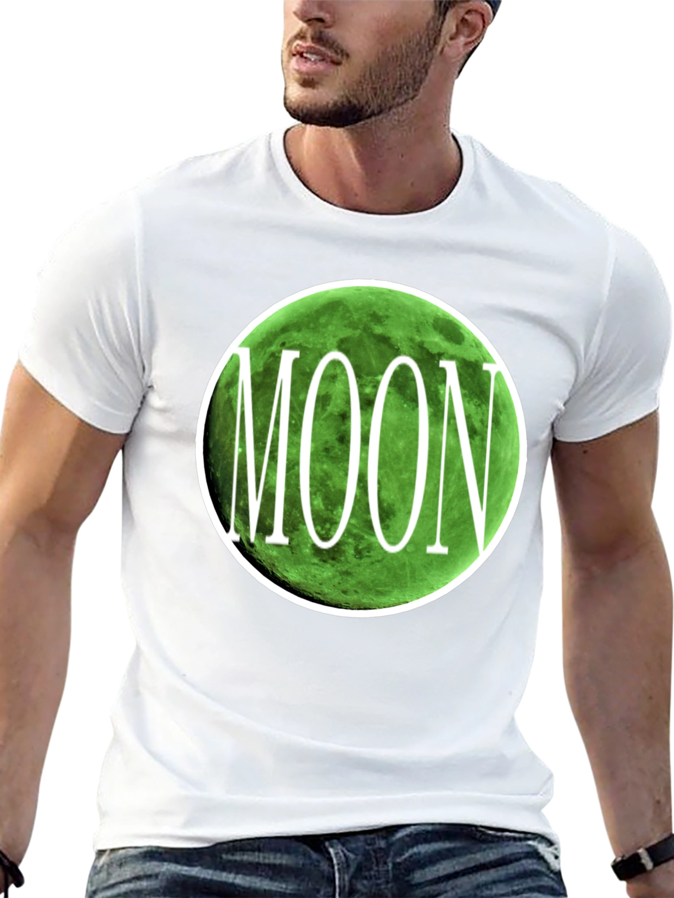 Green Moon Graphic T-Shirt - Mens Black Tee