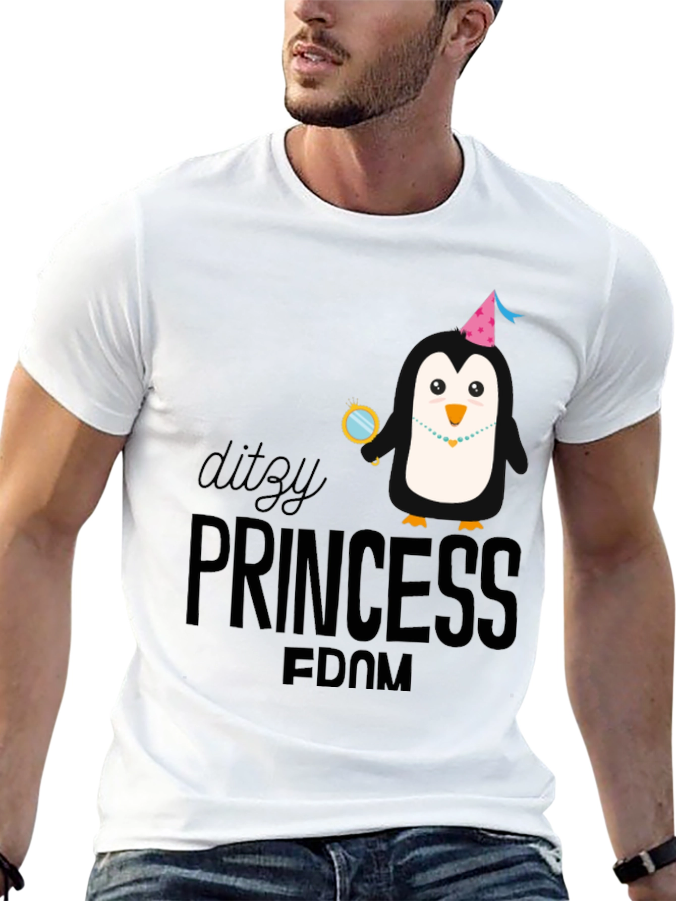 Dizty Princess Penguin Black T-Shirt