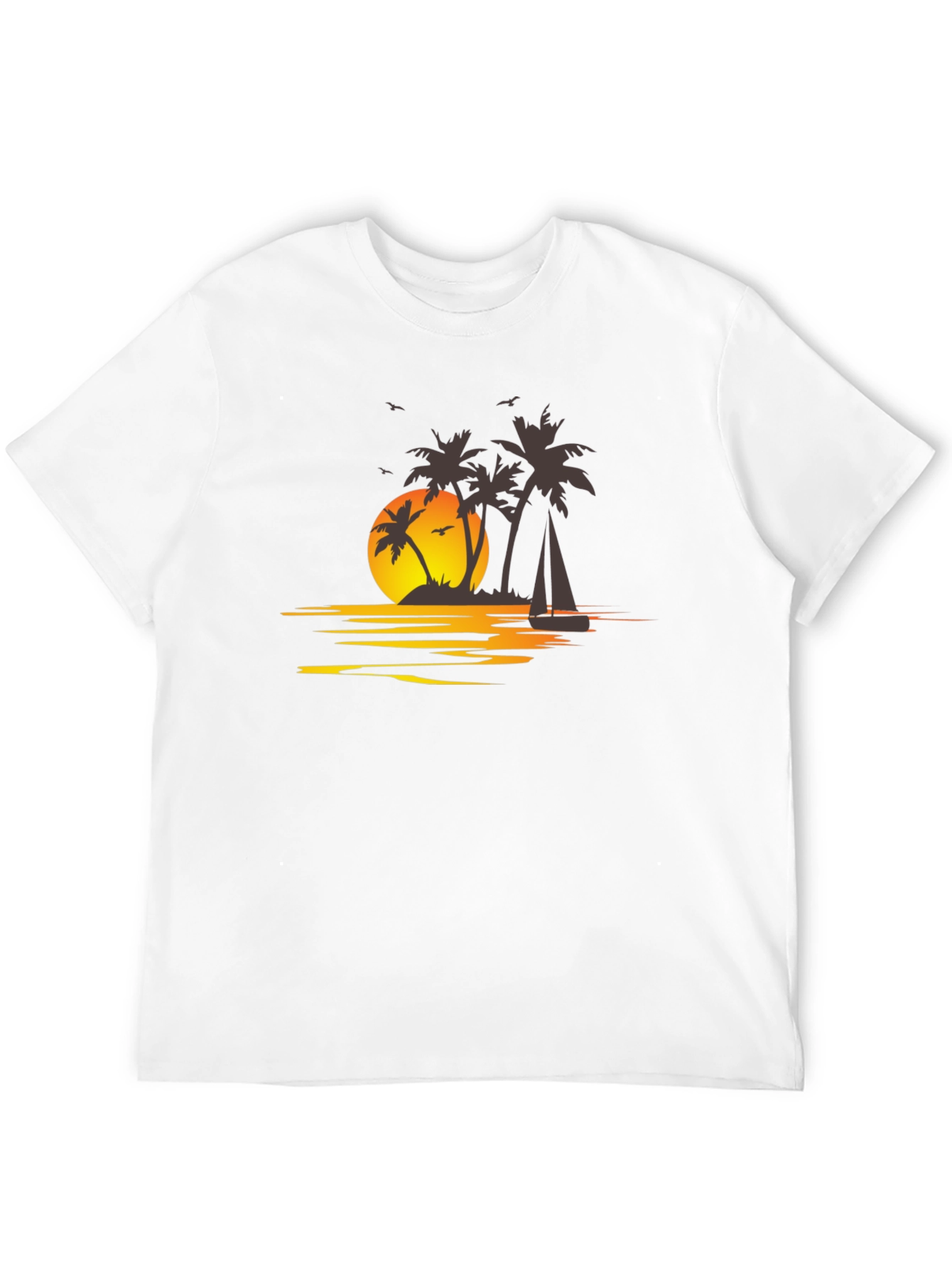 Sunset Palm Tree T-Shirt - Island Getaway Vibes