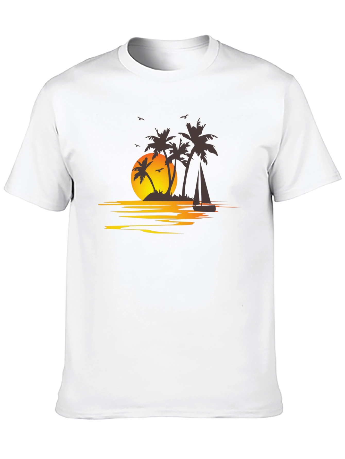 Sunset Palm Tree T-Shirt - Island Getaway Vibes