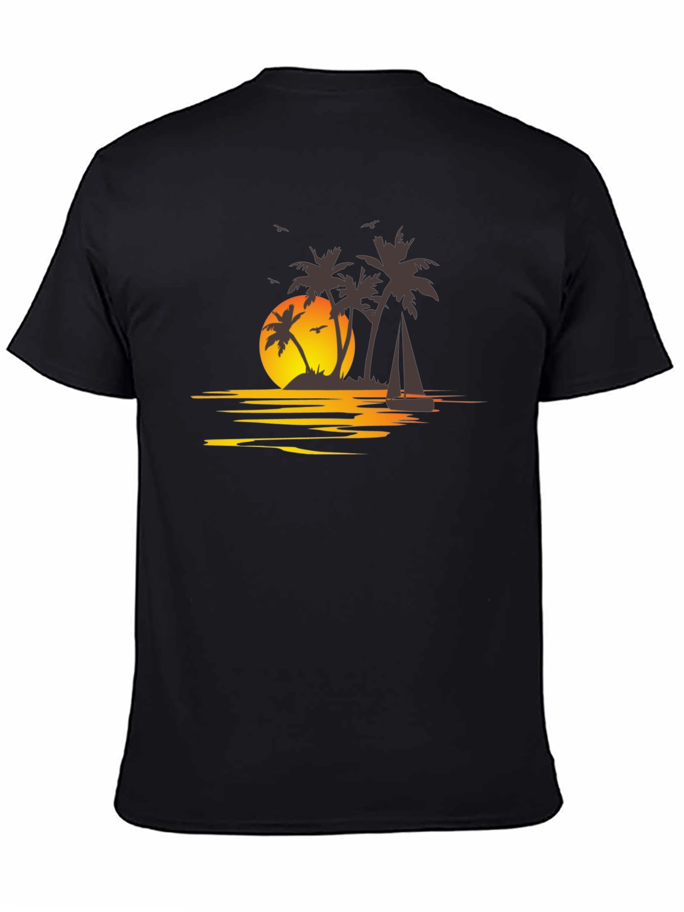 Sunset Palm Tree T-Shirt - Island Getaway Vibes