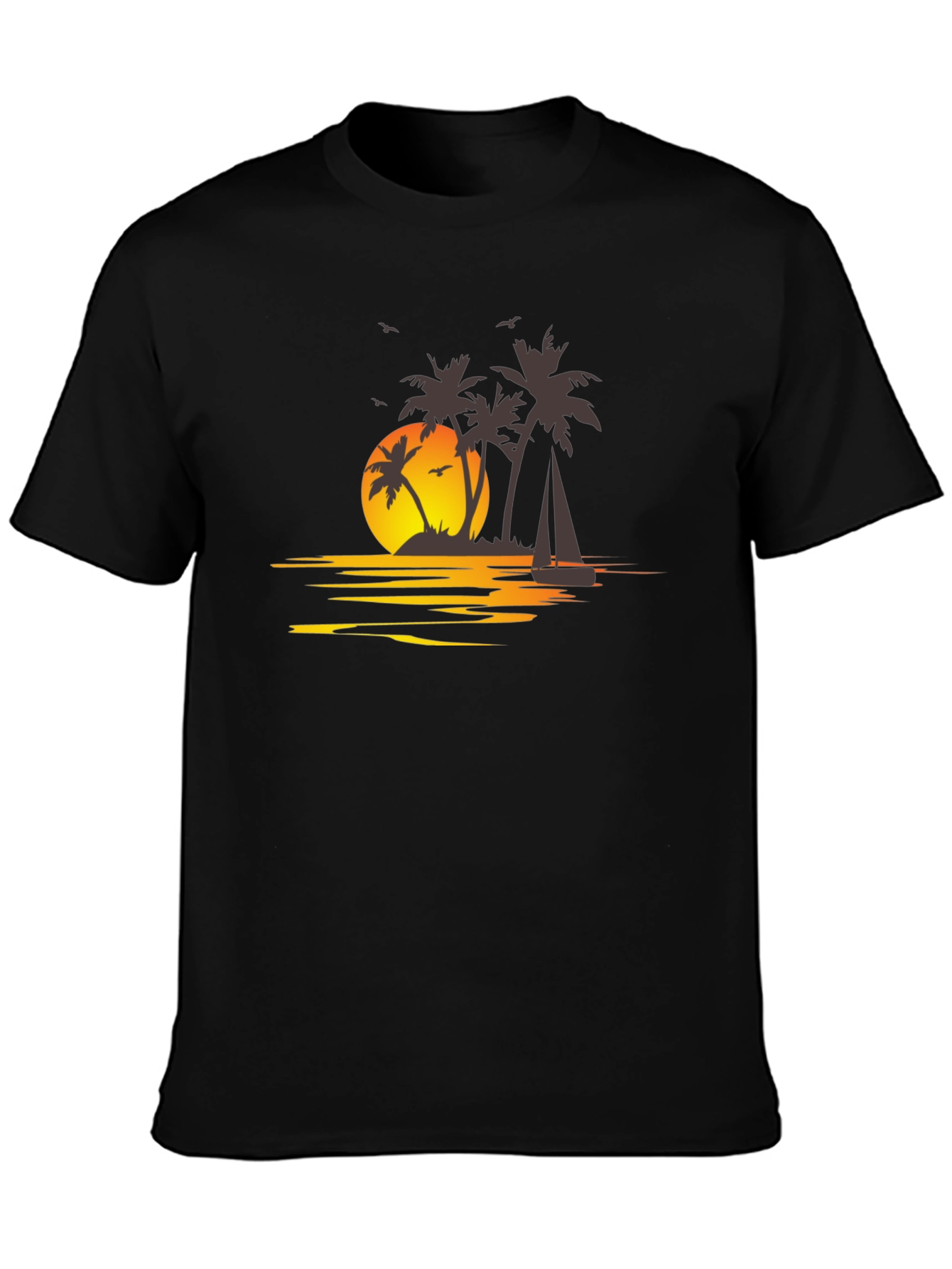 Sunset Palm Tree T-Shirt - Island Getaway Vibes