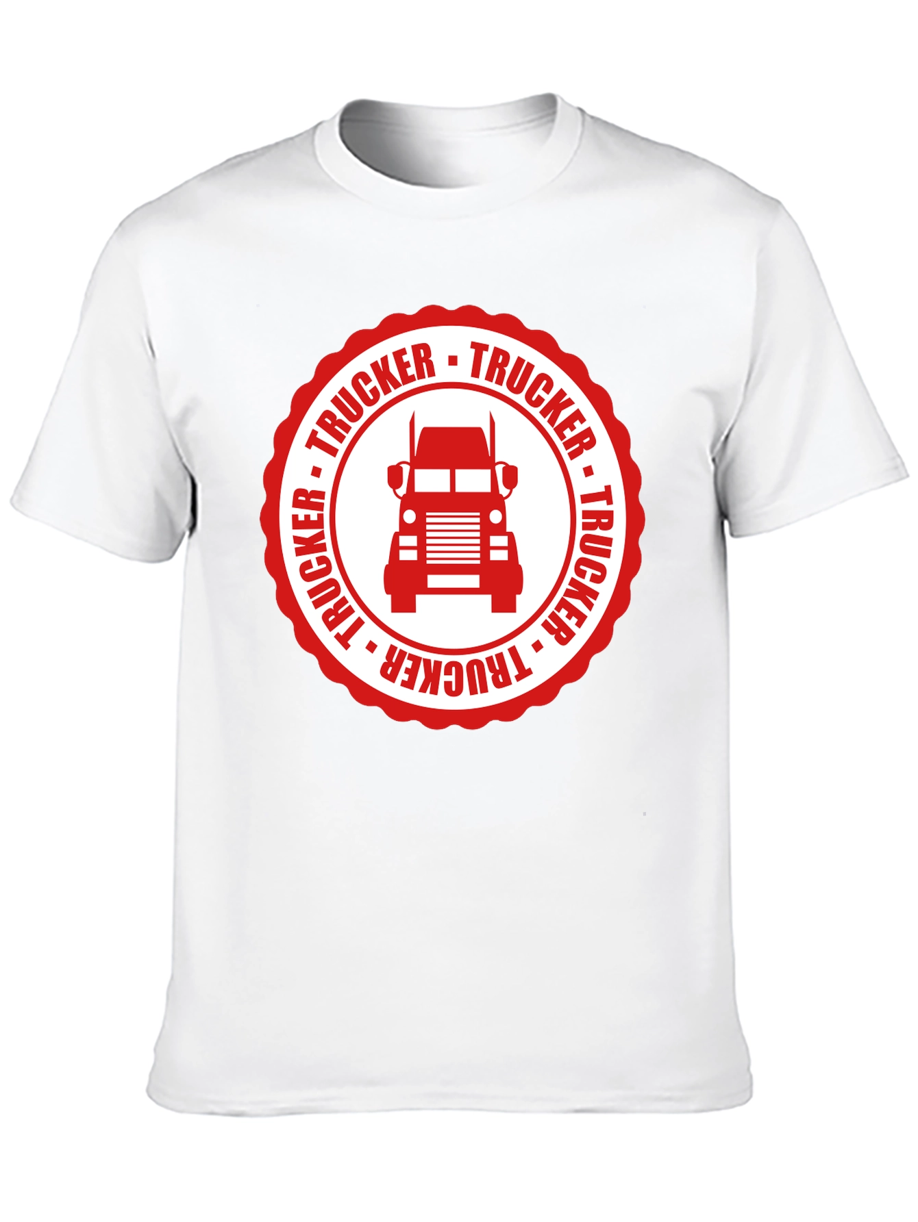 Trucker Graphic Tee - Black Cotton Truck Driver T-Shirt