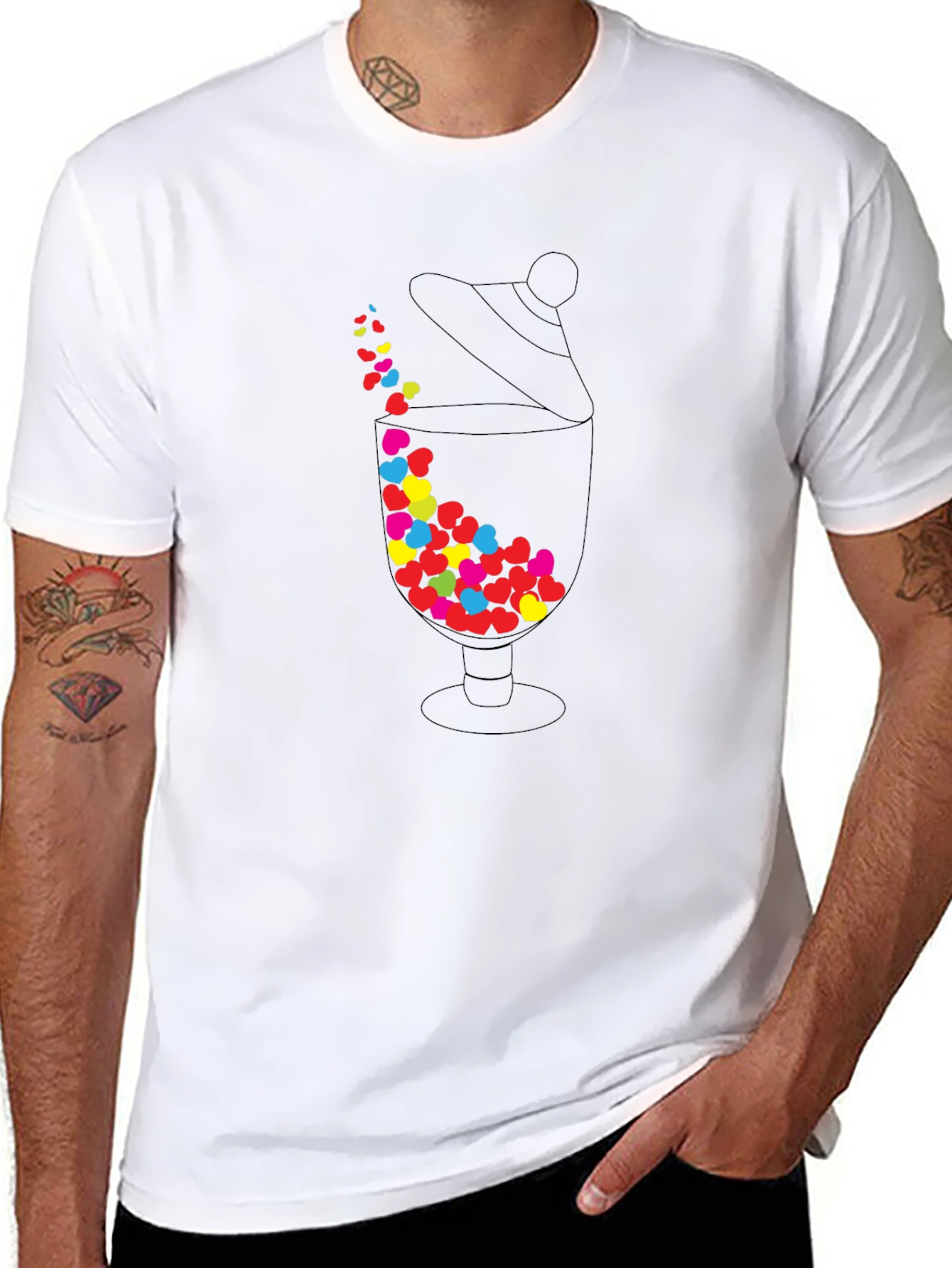 Heart Candy Jar Graphic Tee - Black