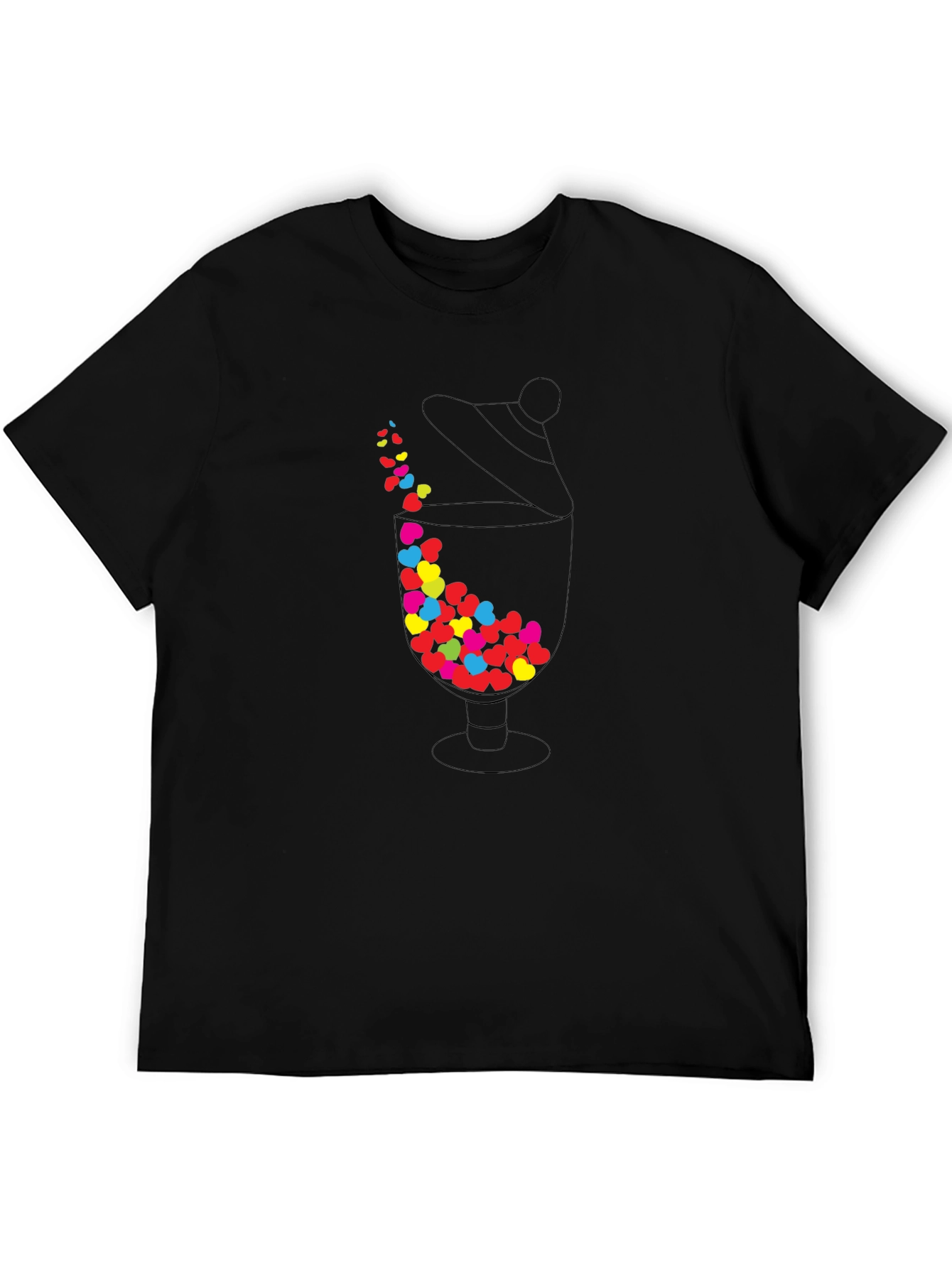 Heart Candy Jar Graphic Tee - Black