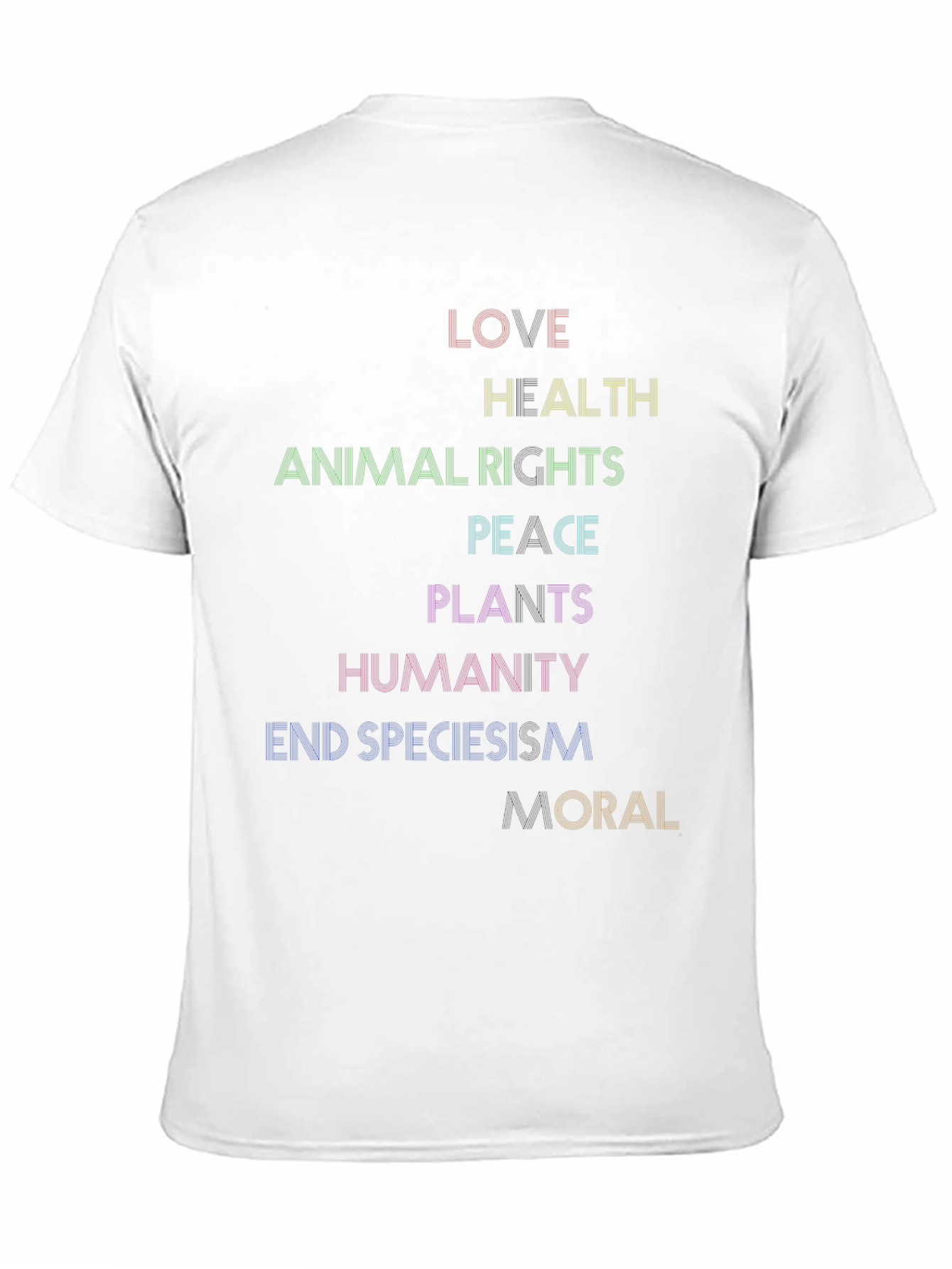 Love Health Equality Tee - Rainbow Text Graphic T-Shirt
