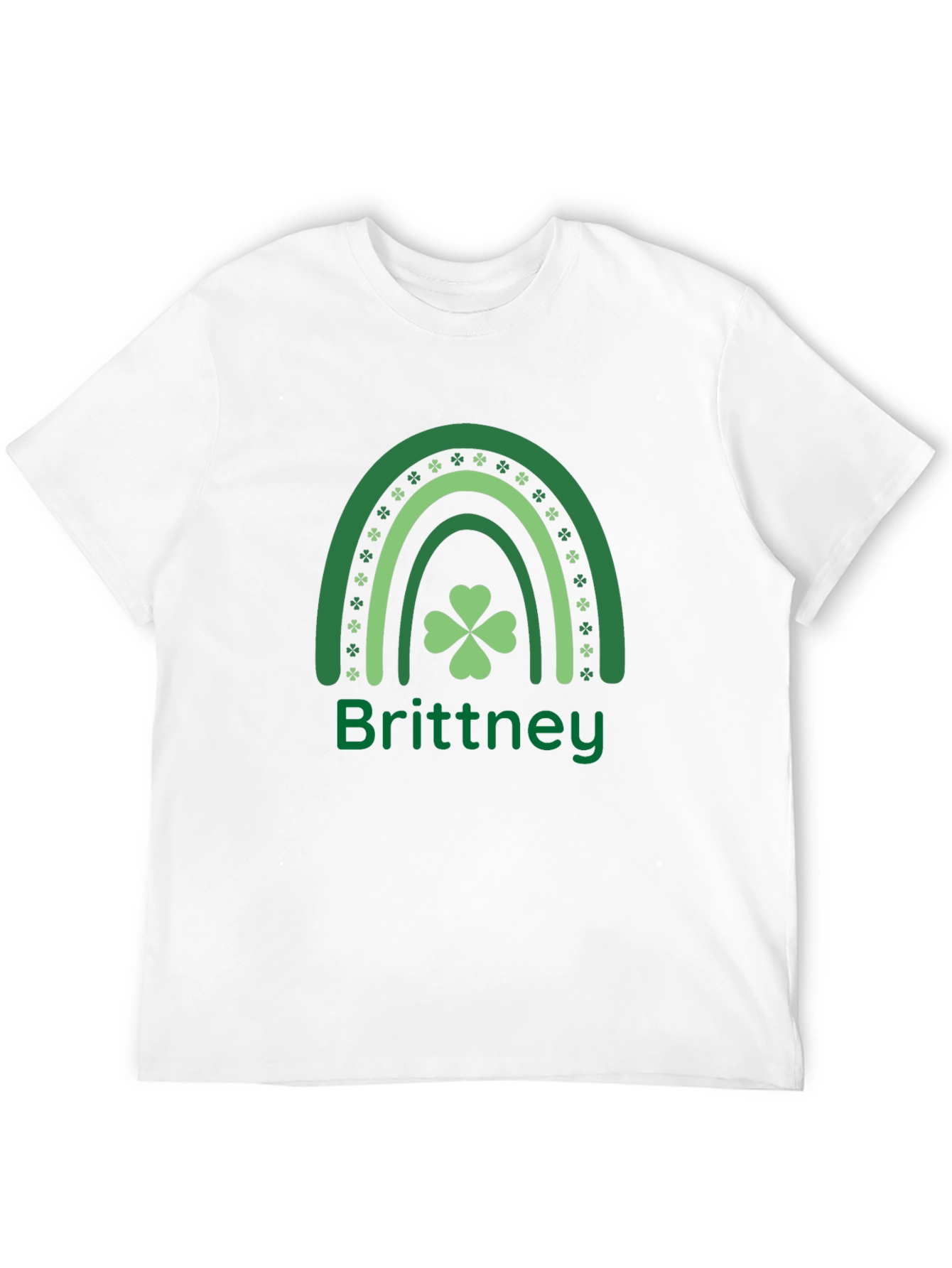 Brittney St. Patricks Day Clover Rainbow T-Shirt