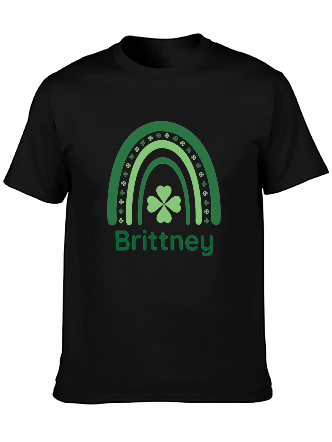 Brittney St. Patricks Day Clover Rainbow T-Shirt
