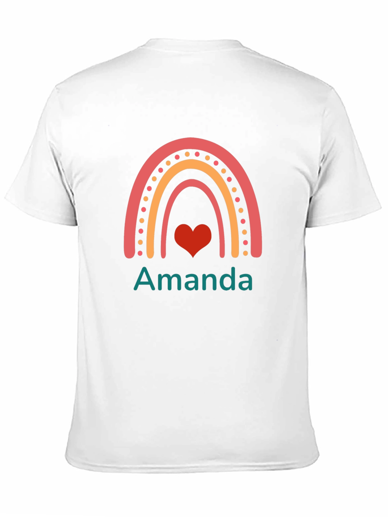 Personalized Amanda Rainbow Heart T-Shirt