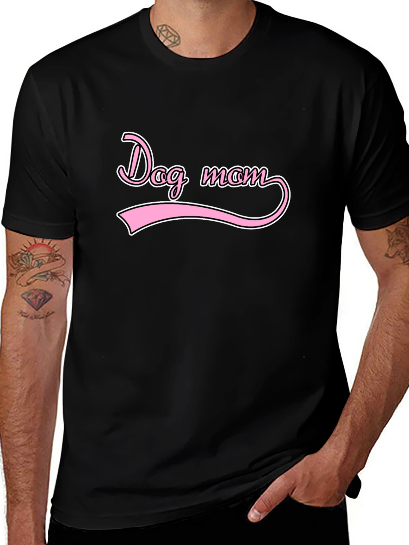 Dog Mom Graphic Tee - Casual Black T-Shirt
