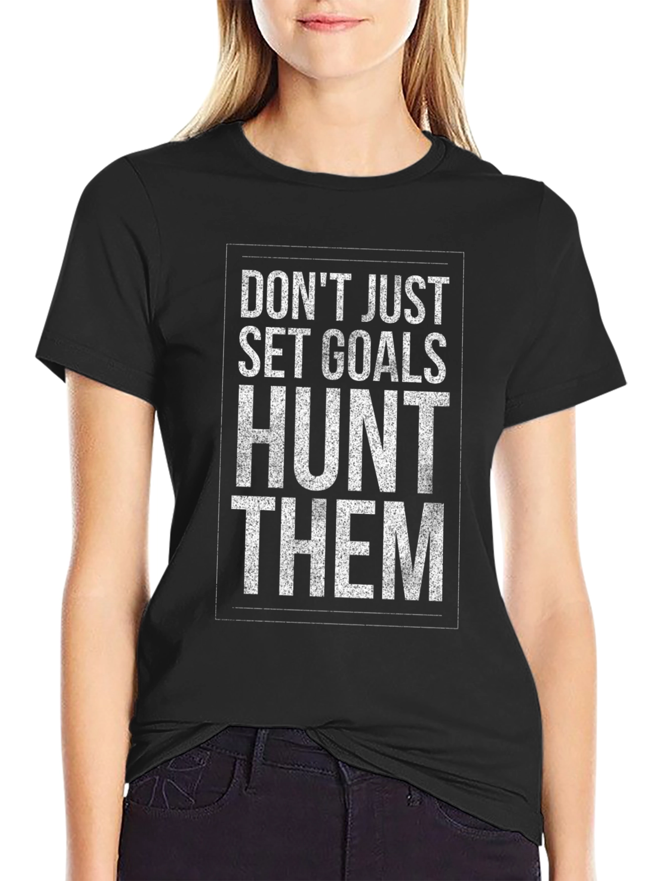 Motivational Hunt Them Graphic Tee - Black