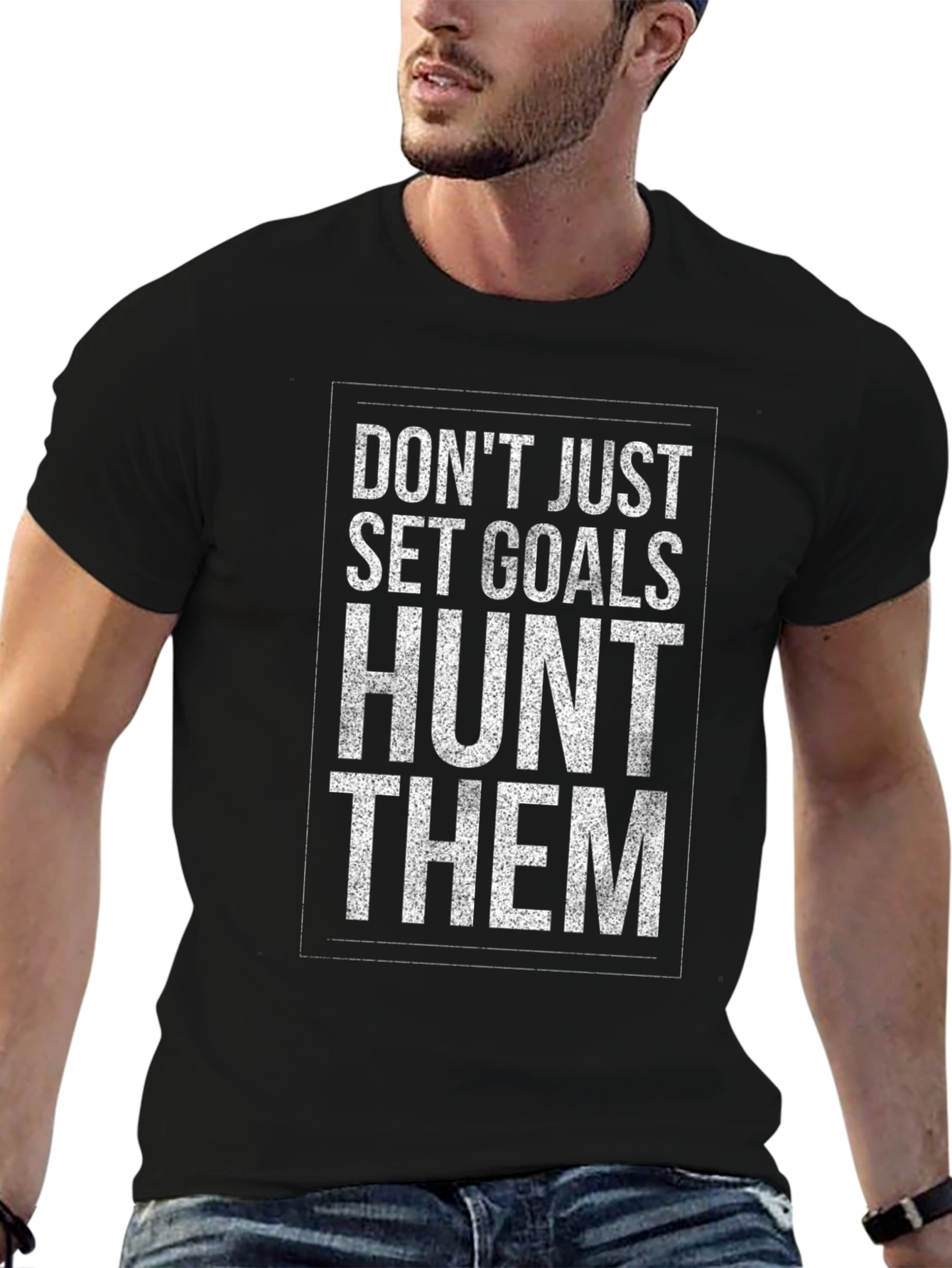 Motivational Hunt Them Graphic Tee - Black