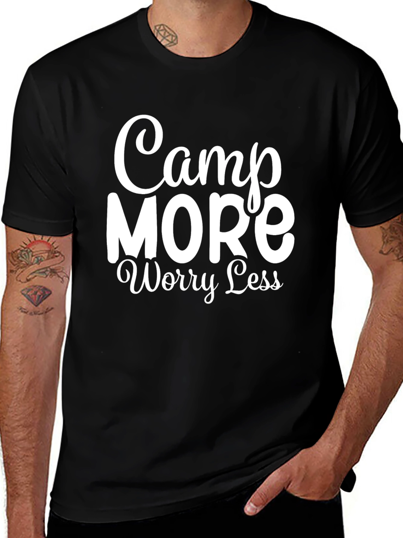 Camp More Worry Less Graphic T-Shirt