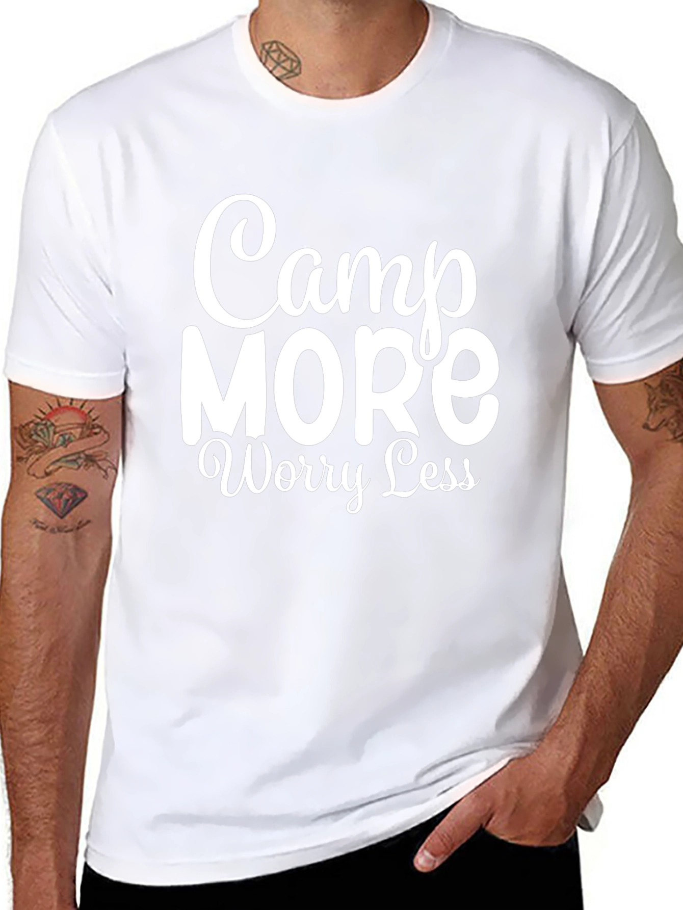 Camp More Worry Less Graphic T-Shirt