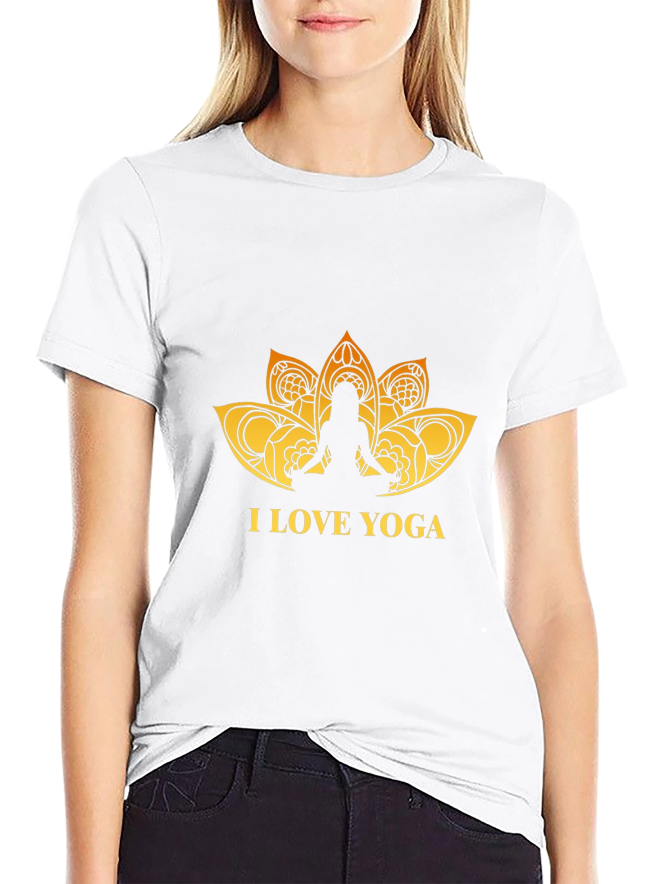 I Love Yoga Graphic Black T-Shirt
