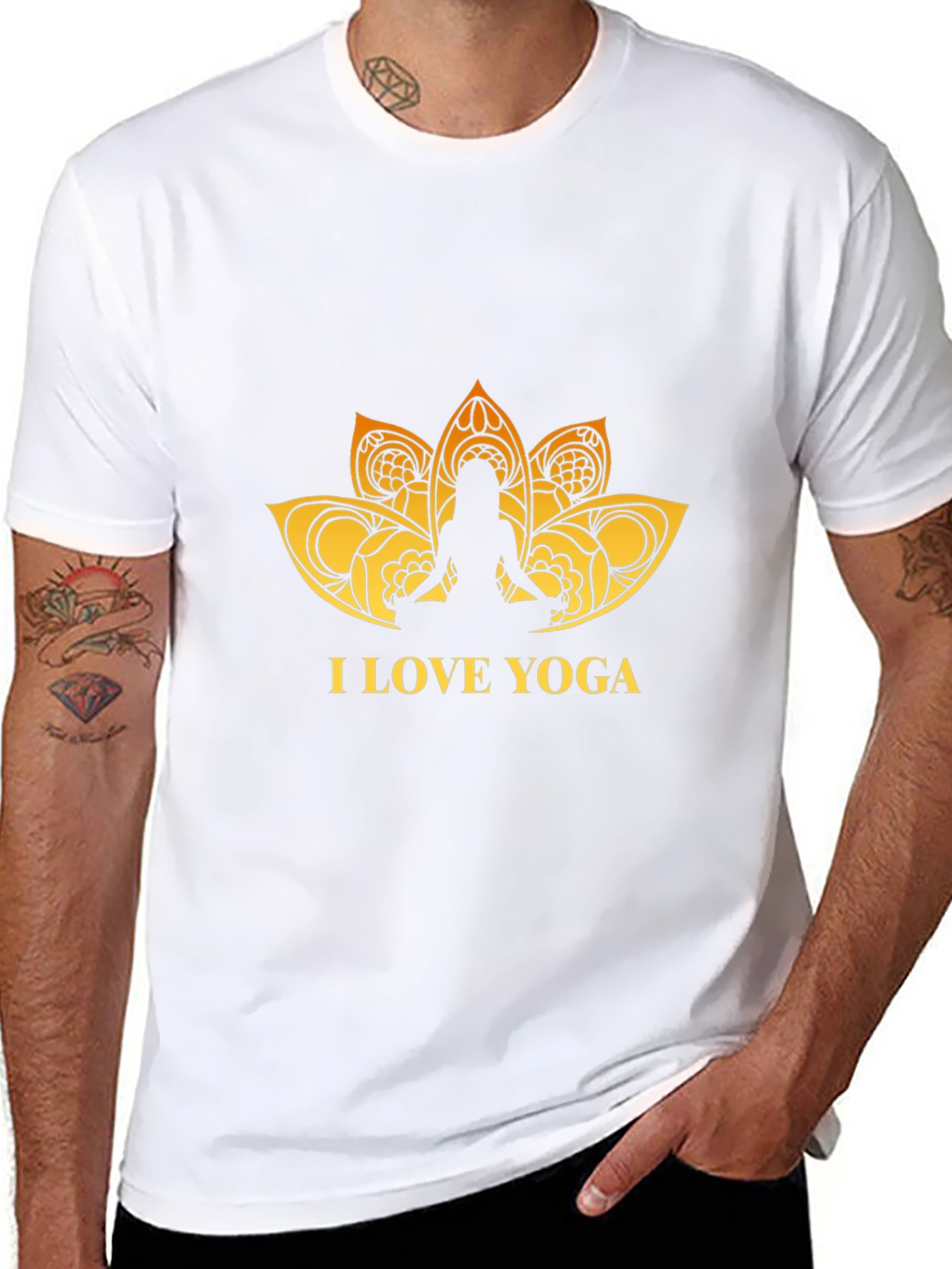 I Love Yoga Graphic Black T-Shirt