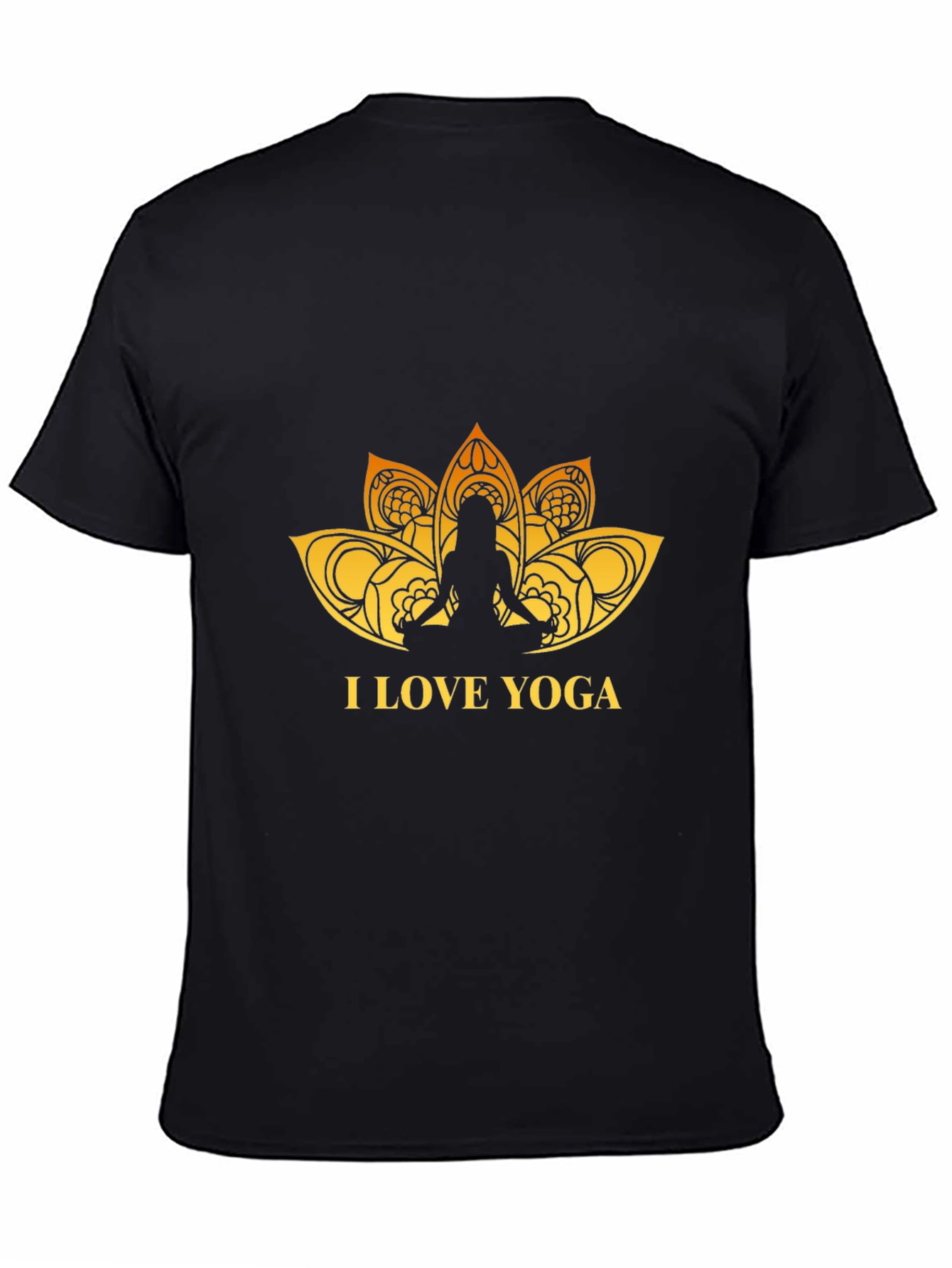 I Love Yoga Graphic Black T-Shirt