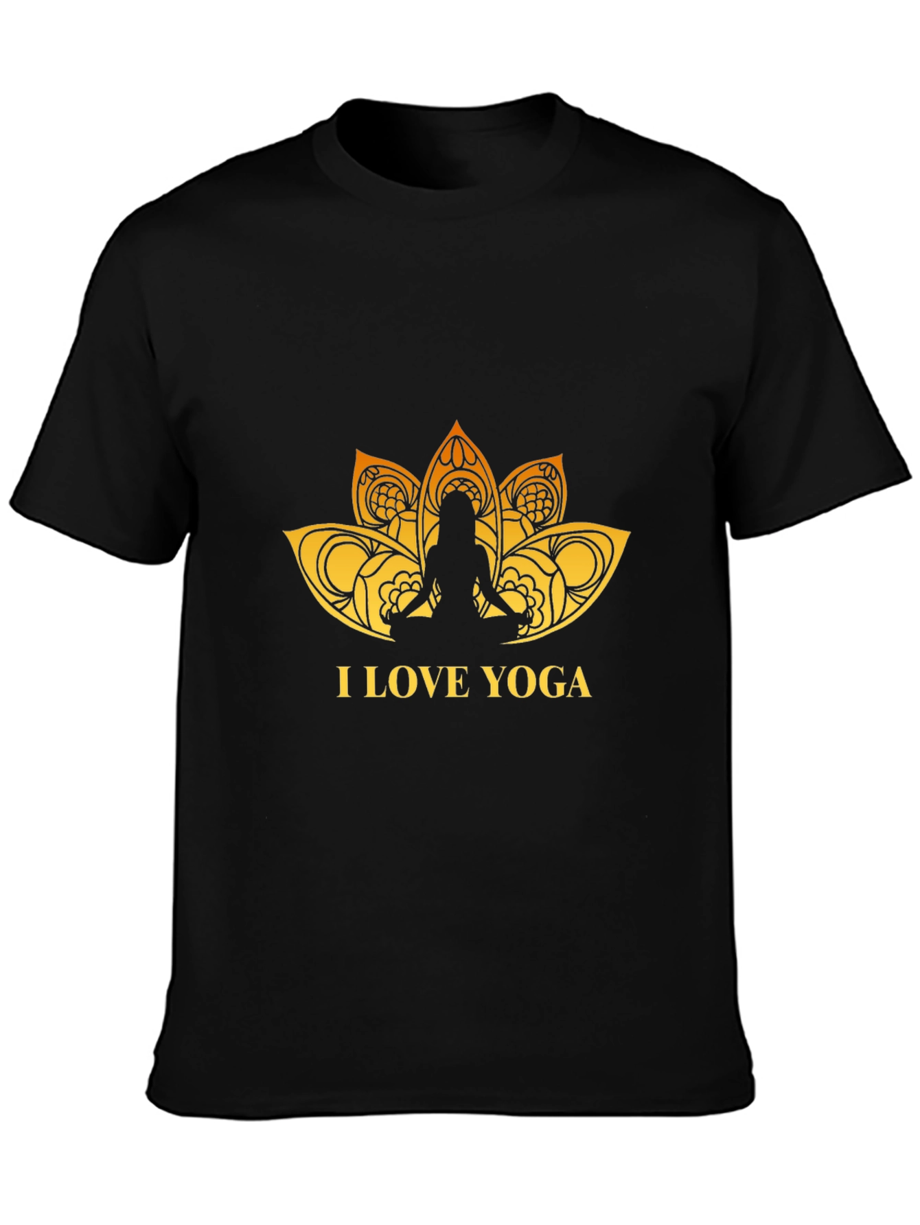 I Love Yoga Graphic Black T-Shirt