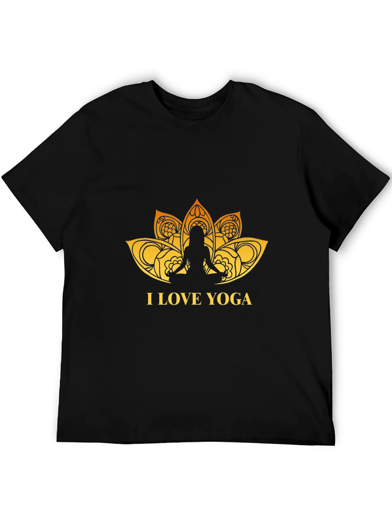 I Love Yoga Graphic Black T-Shirt