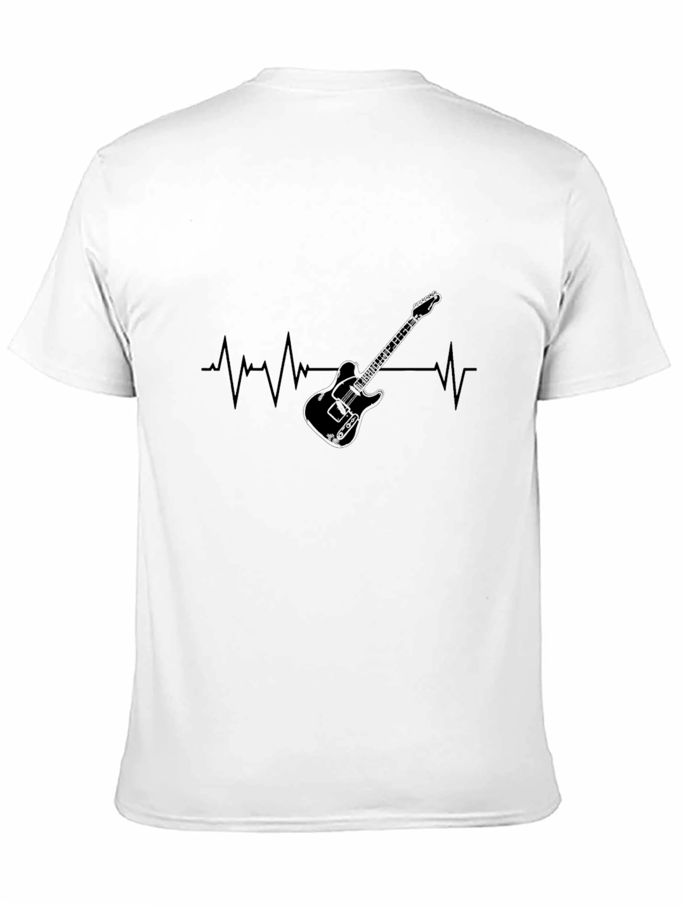 Guitar Heartbeat Graphic Tee - Black