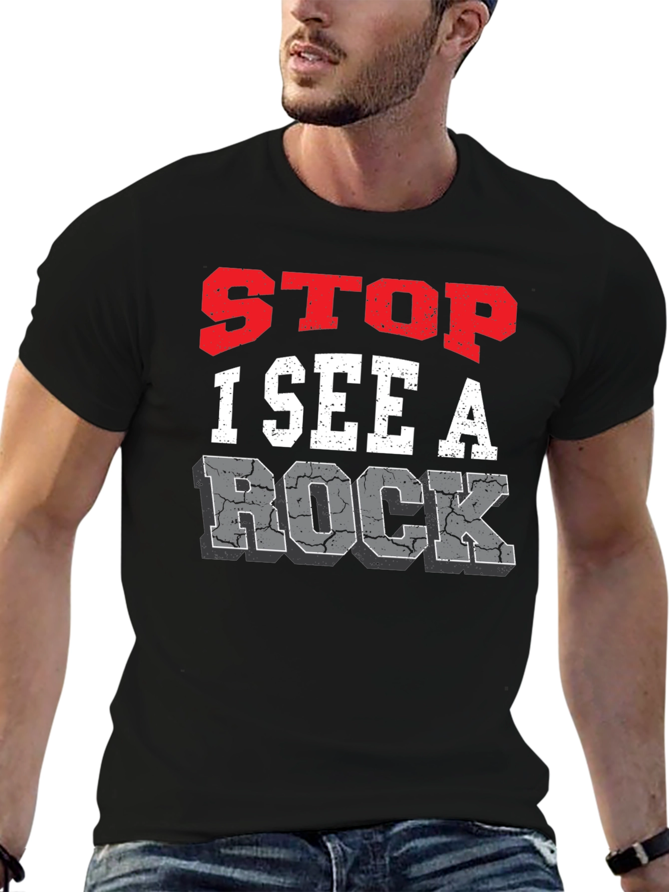 Stop I See A Rock Graphic Tee