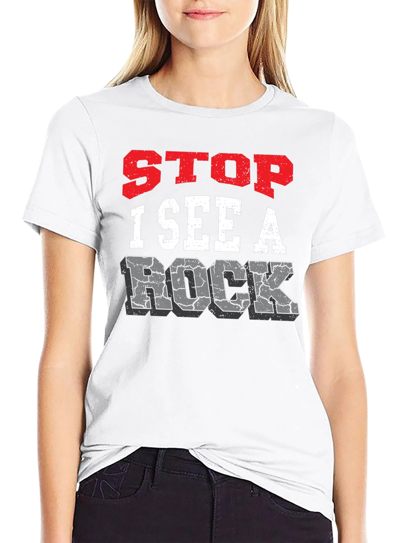 Stop I See A Rock Graphic Tee