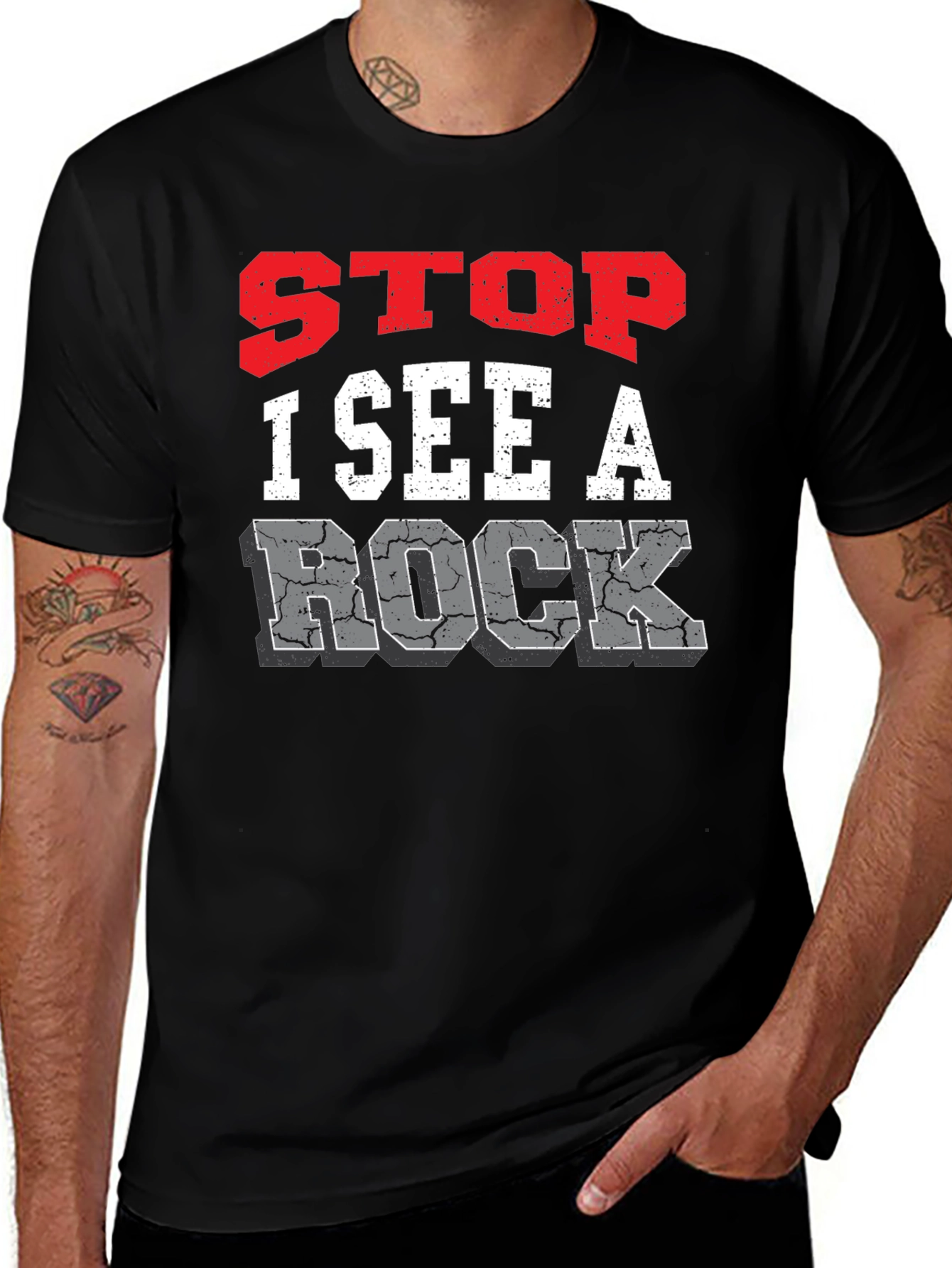 Stop I See A Rock Graphic Tee