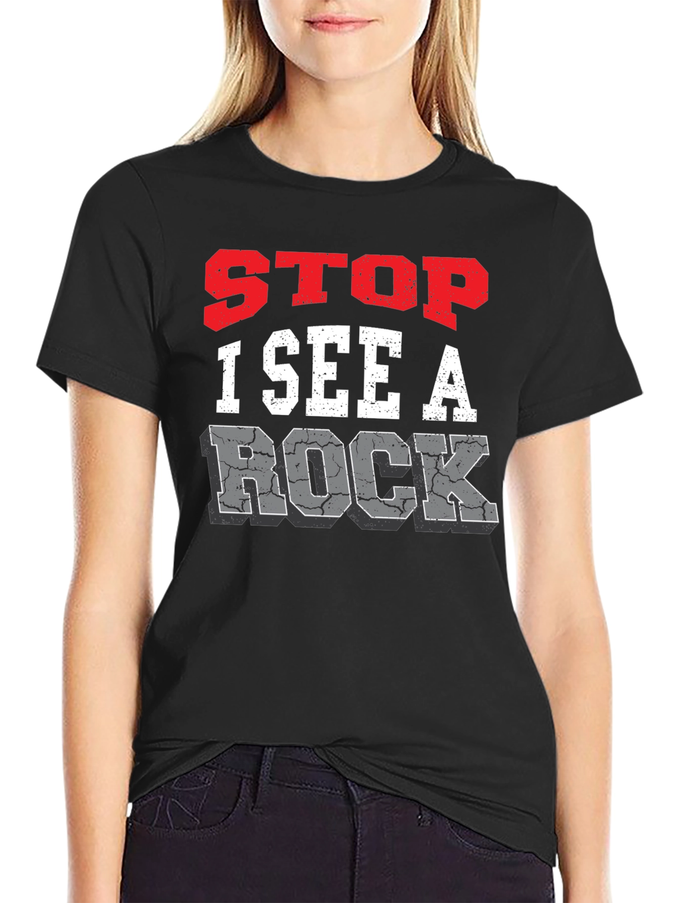 Stop I See A Rock Graphic Tee