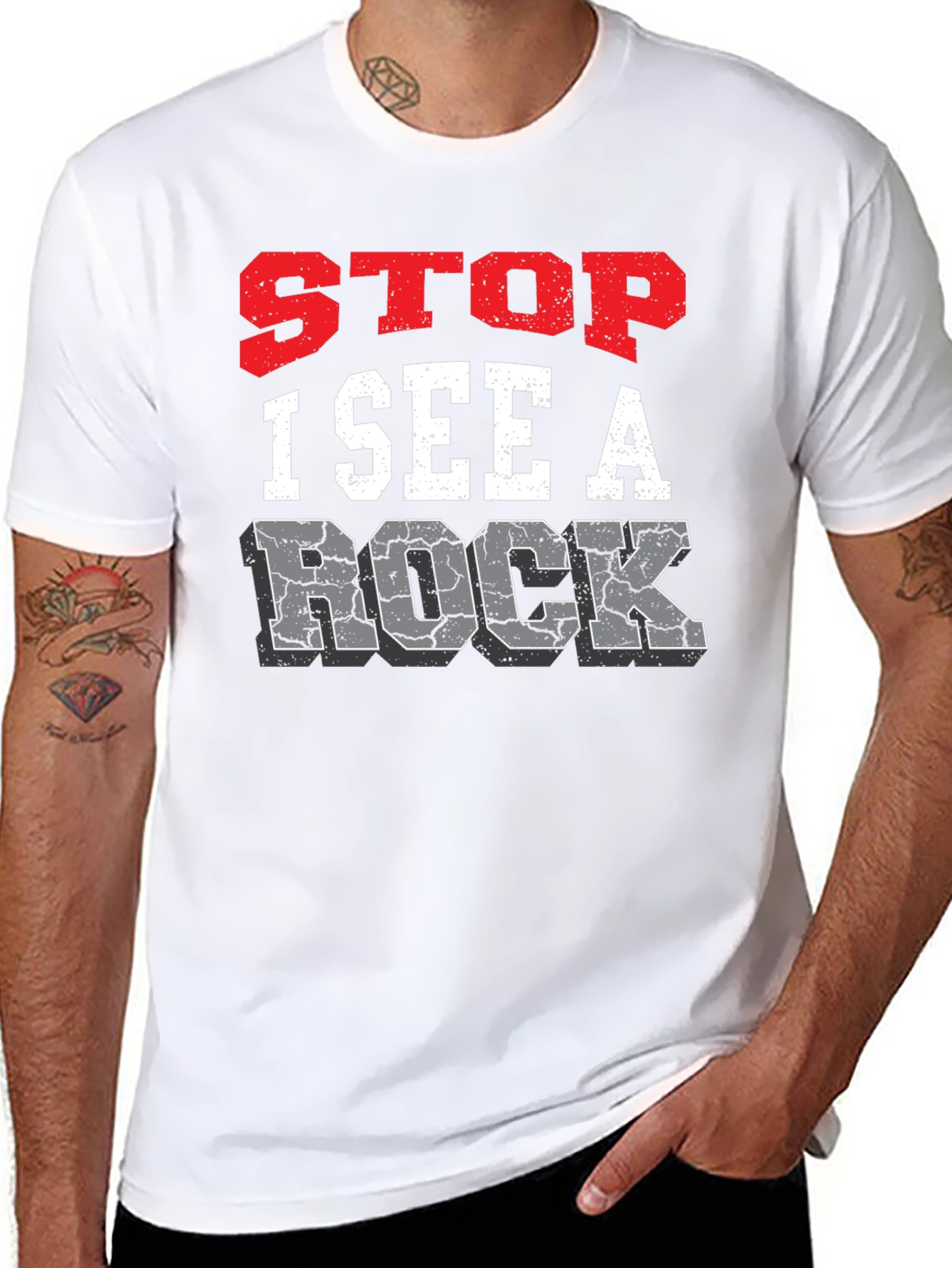 Stop I See A Rock Graphic Tee