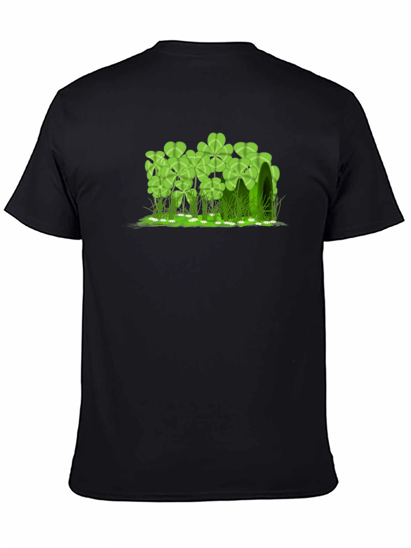 Lucky Clover Graphic Black T-Shirt