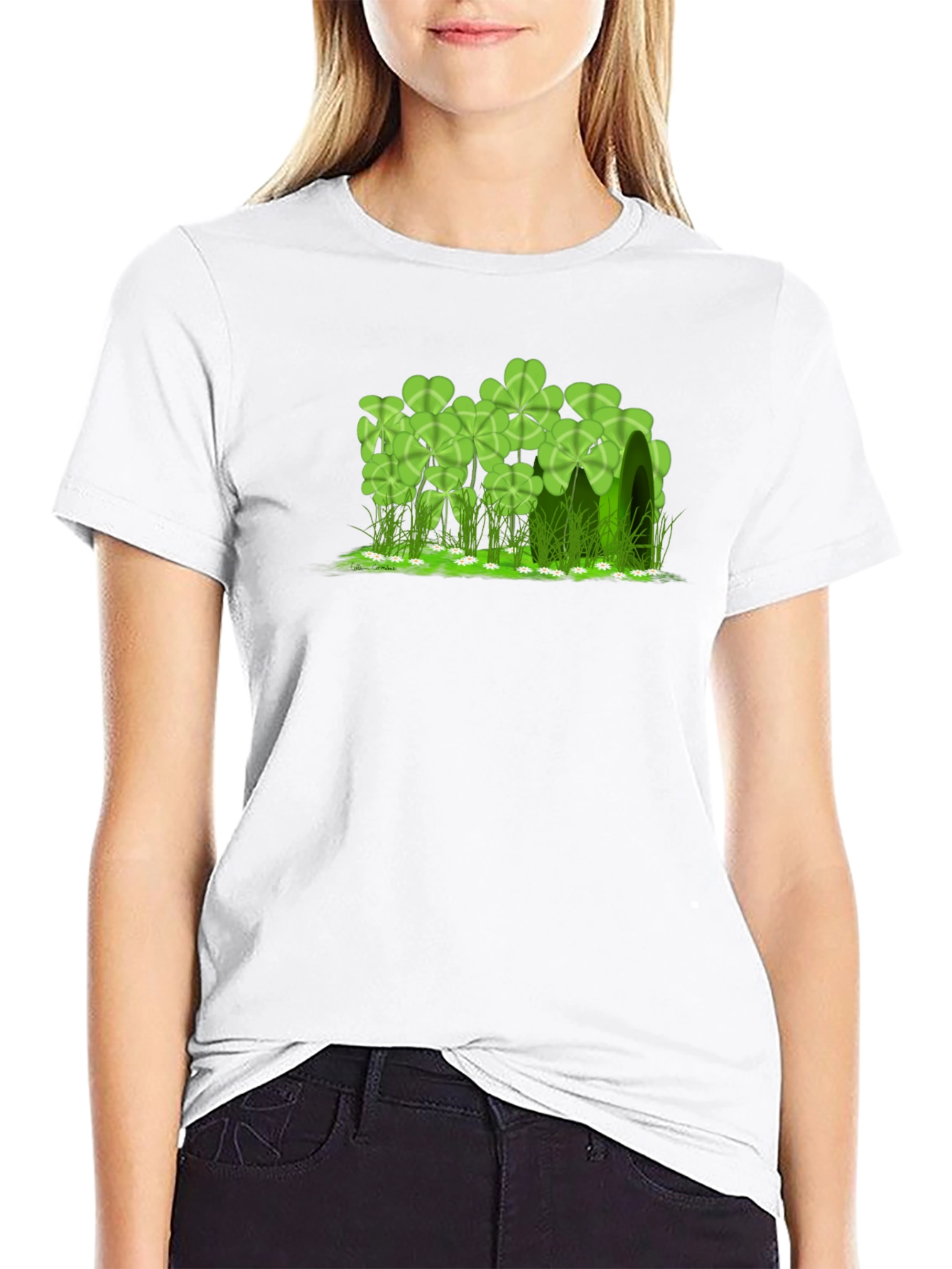 Lucky Clover Graphic Black T-Shirt