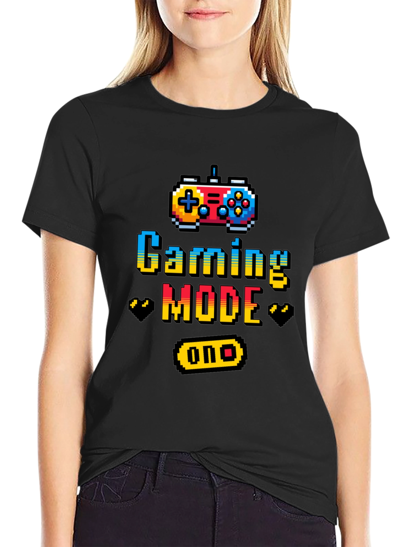 Gaming Mode On Graphic Tee - Black