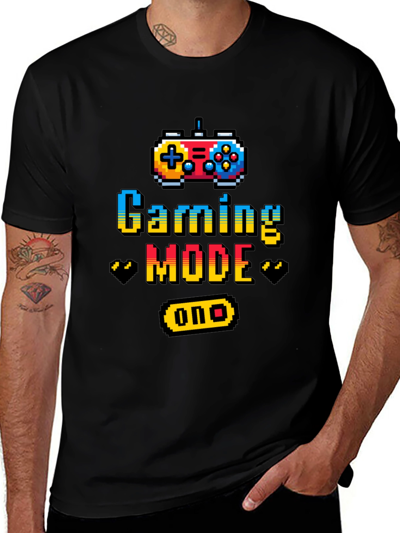 Gaming Mode On Graphic Tee - Black