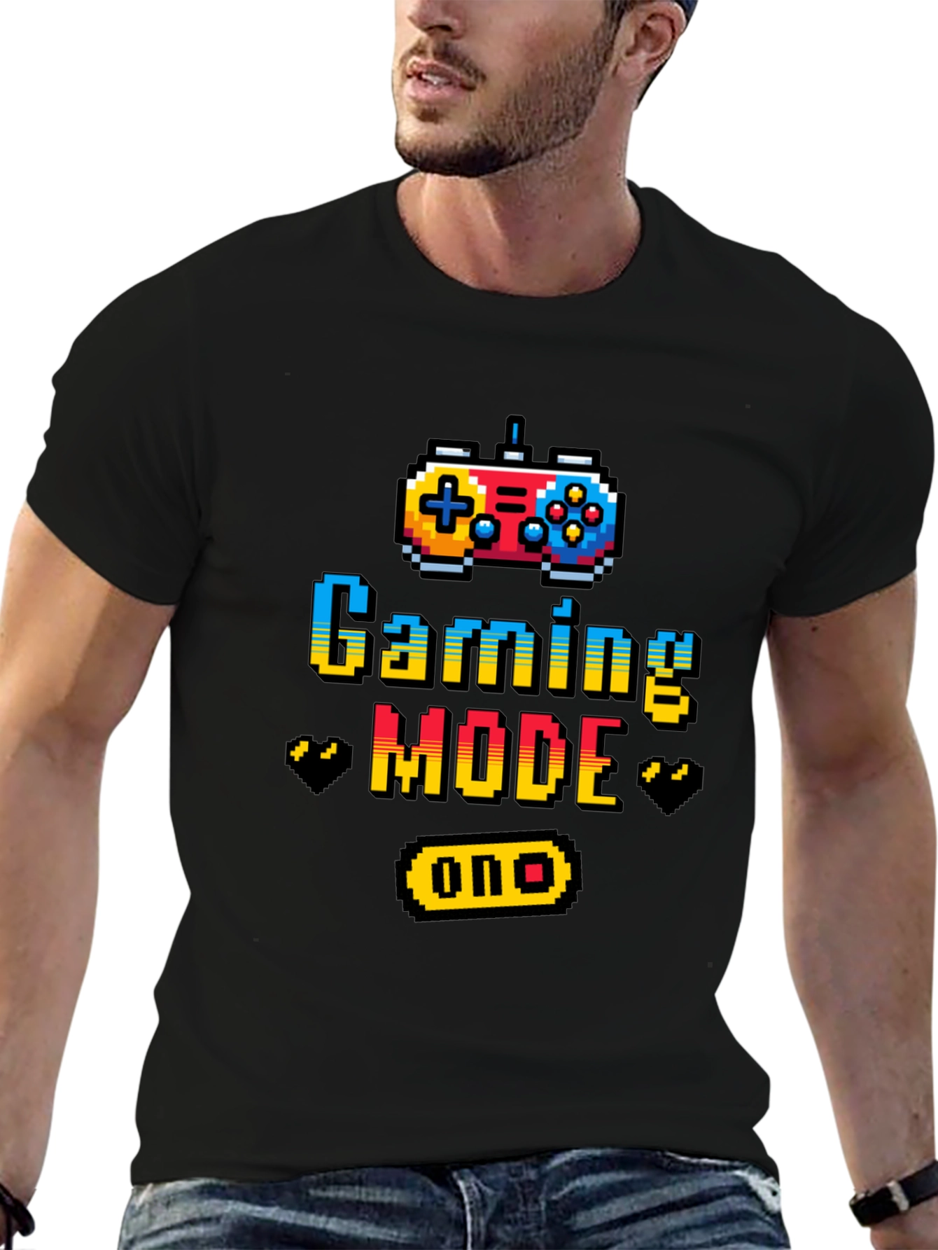 Gaming Mode On Graphic Tee - Black