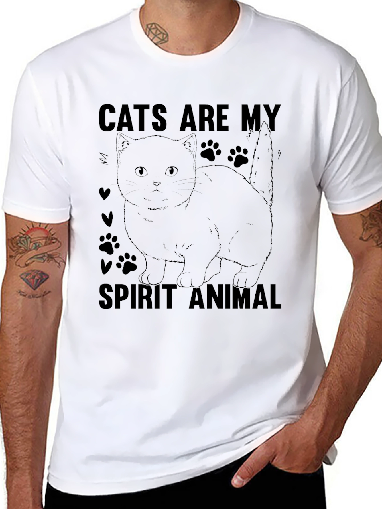 Cats Are My Spirit Animal T-Shirt Cat Lover Gift