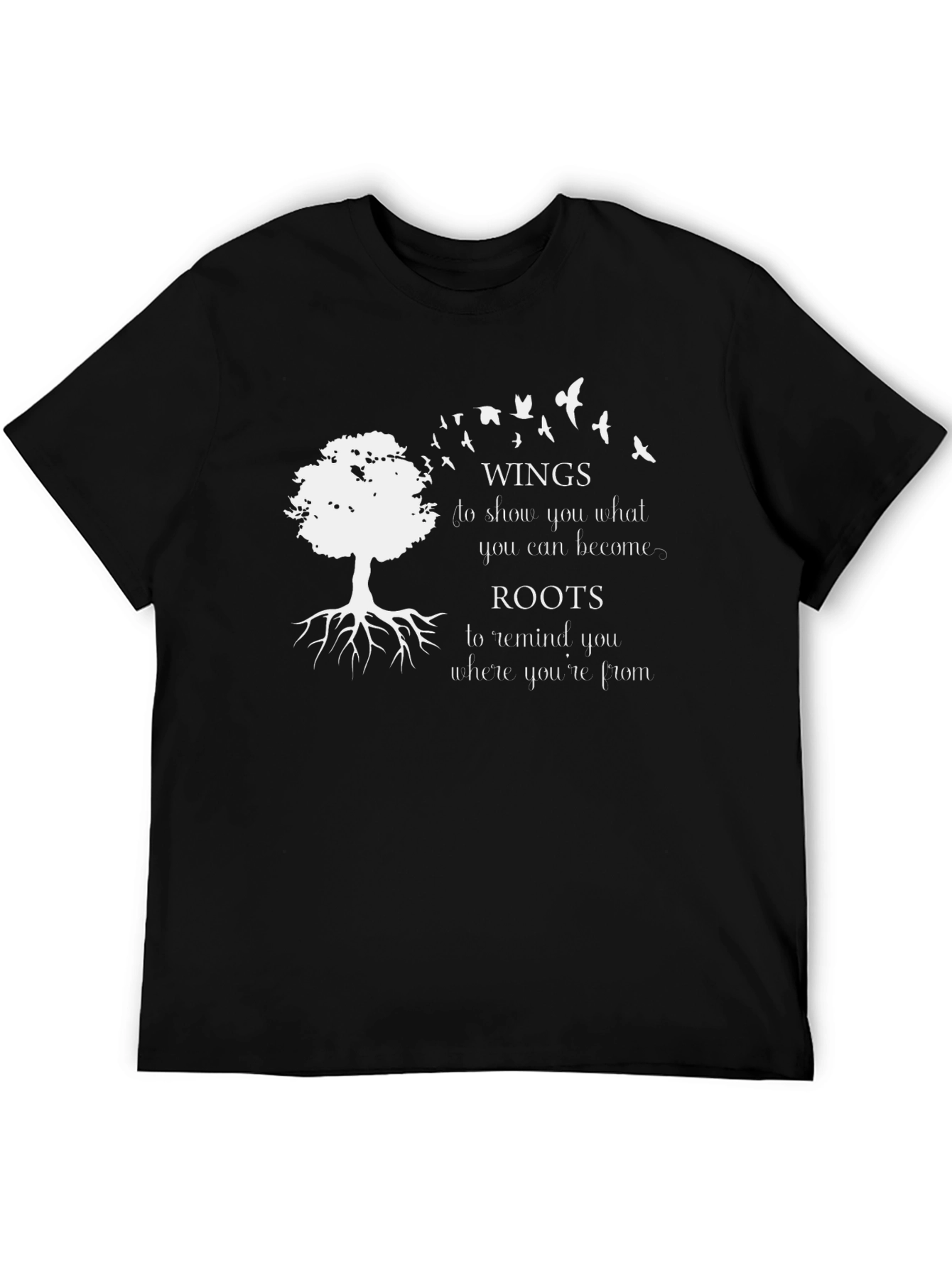 Wings & Roots Graphic T-Shirt - Black