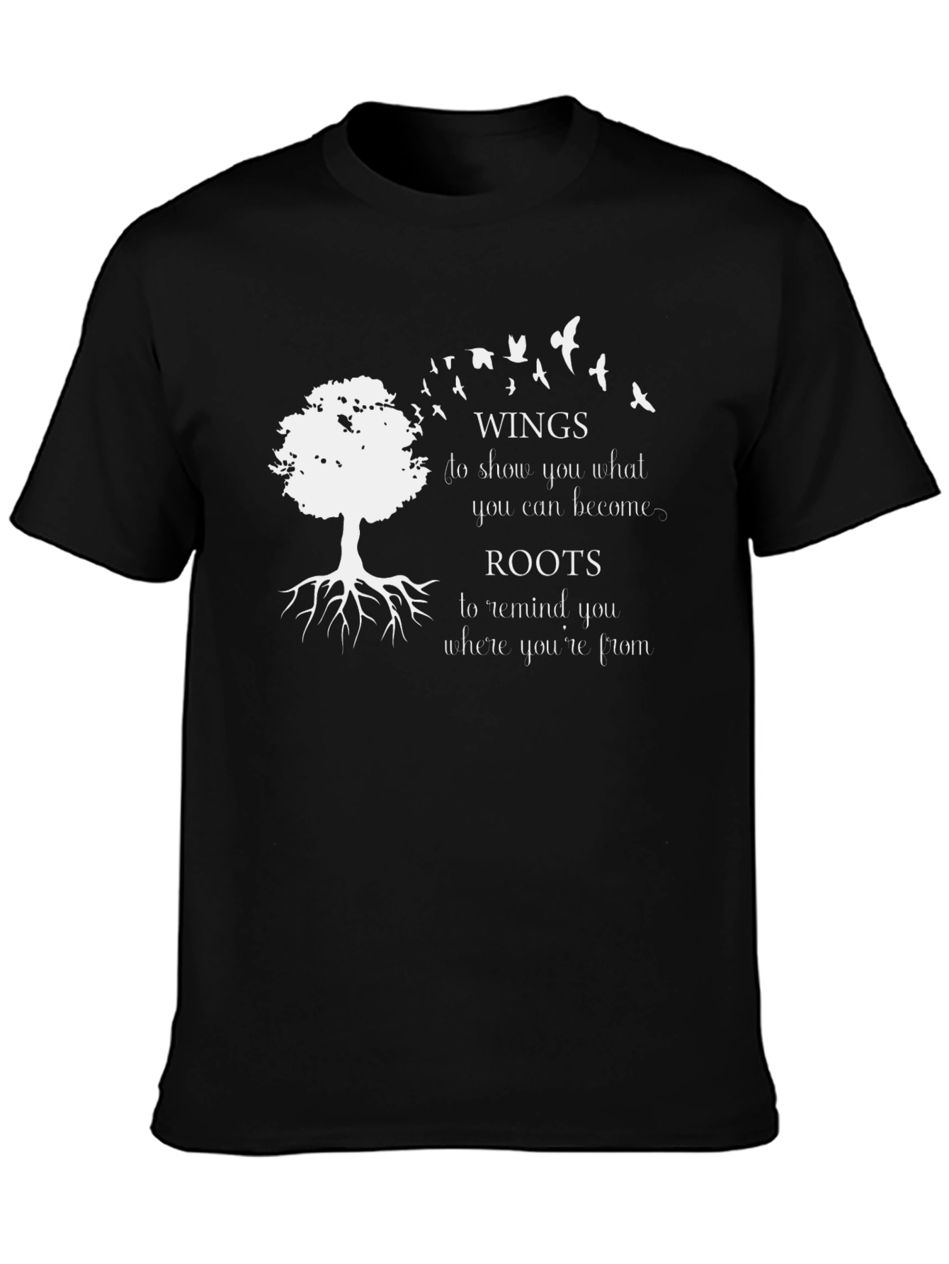 Wings & Roots Graphic T-Shirt - Black