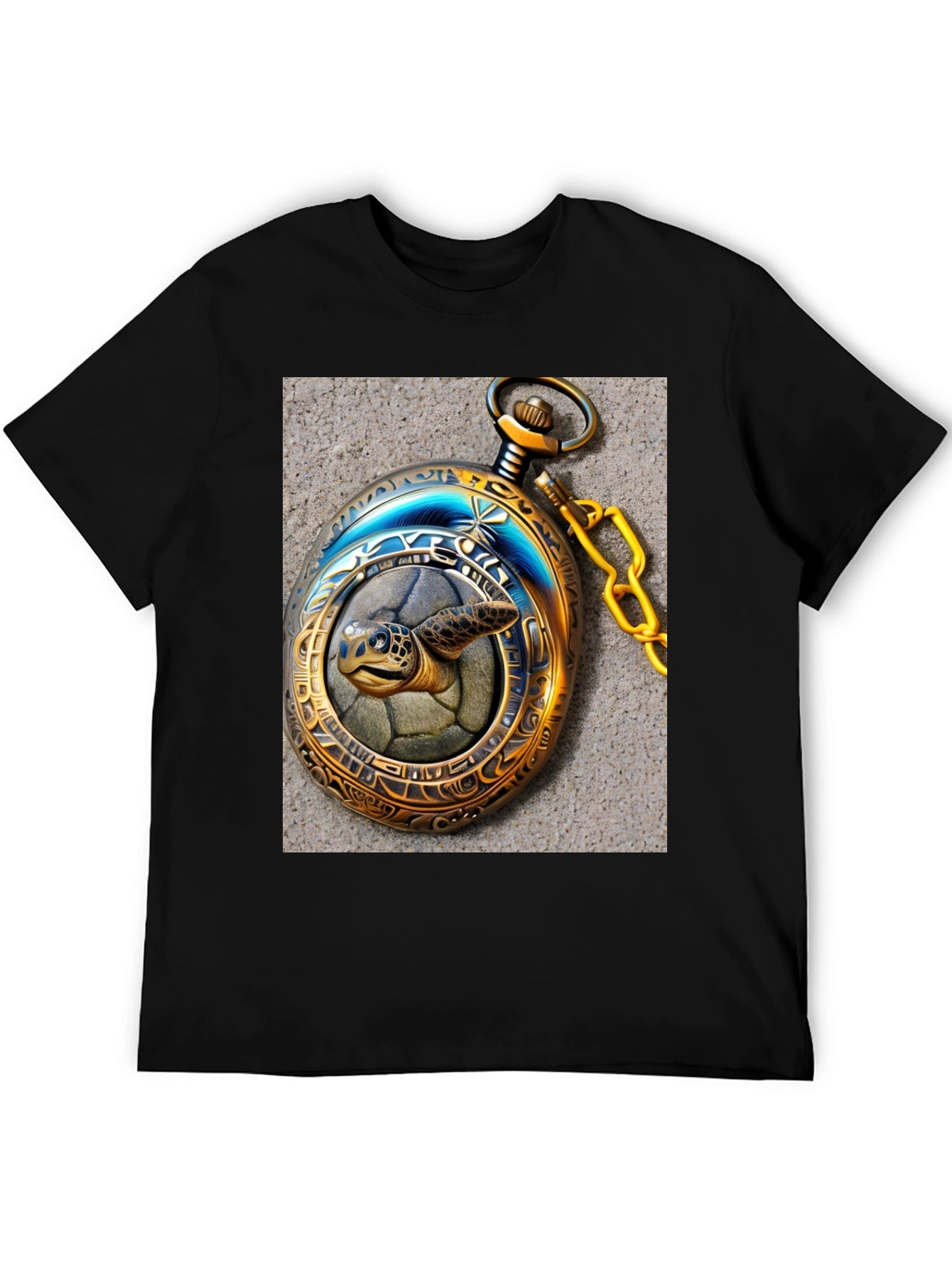 Turtle Time: Unique Pocket Watch Graphic Tee